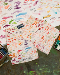 Swim Trunks Pescador - VBQ x Fabrice Hyber - White Papier / Vilebrequin For sale
