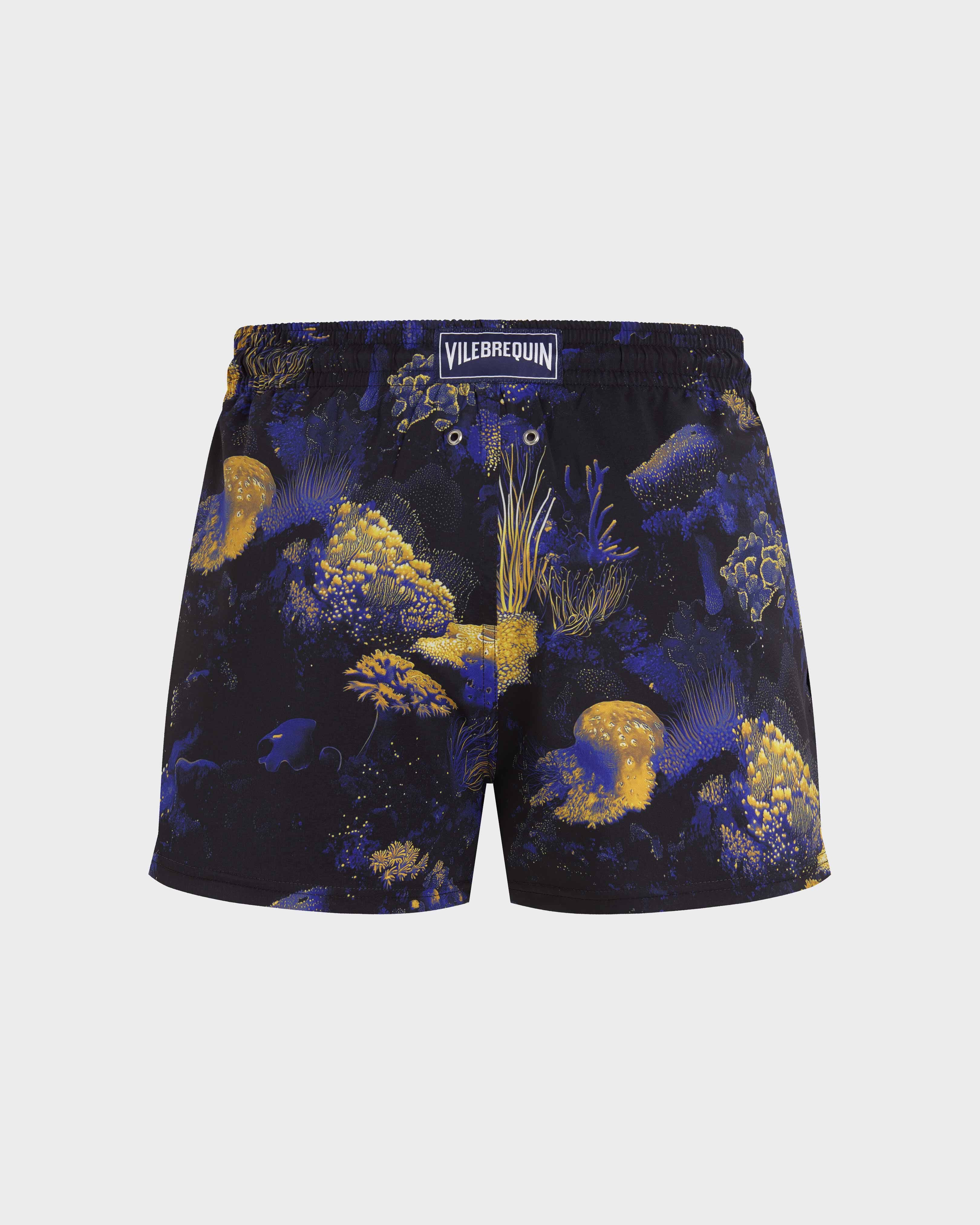 Short Stretch Swim Trunks Coral Reef - Black / Vilebrequin Outlet