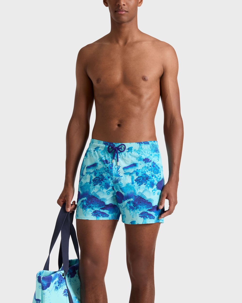 Stretch Short Swim Trunks Coral Reef - Blue Oxygene / Vilebrequin US