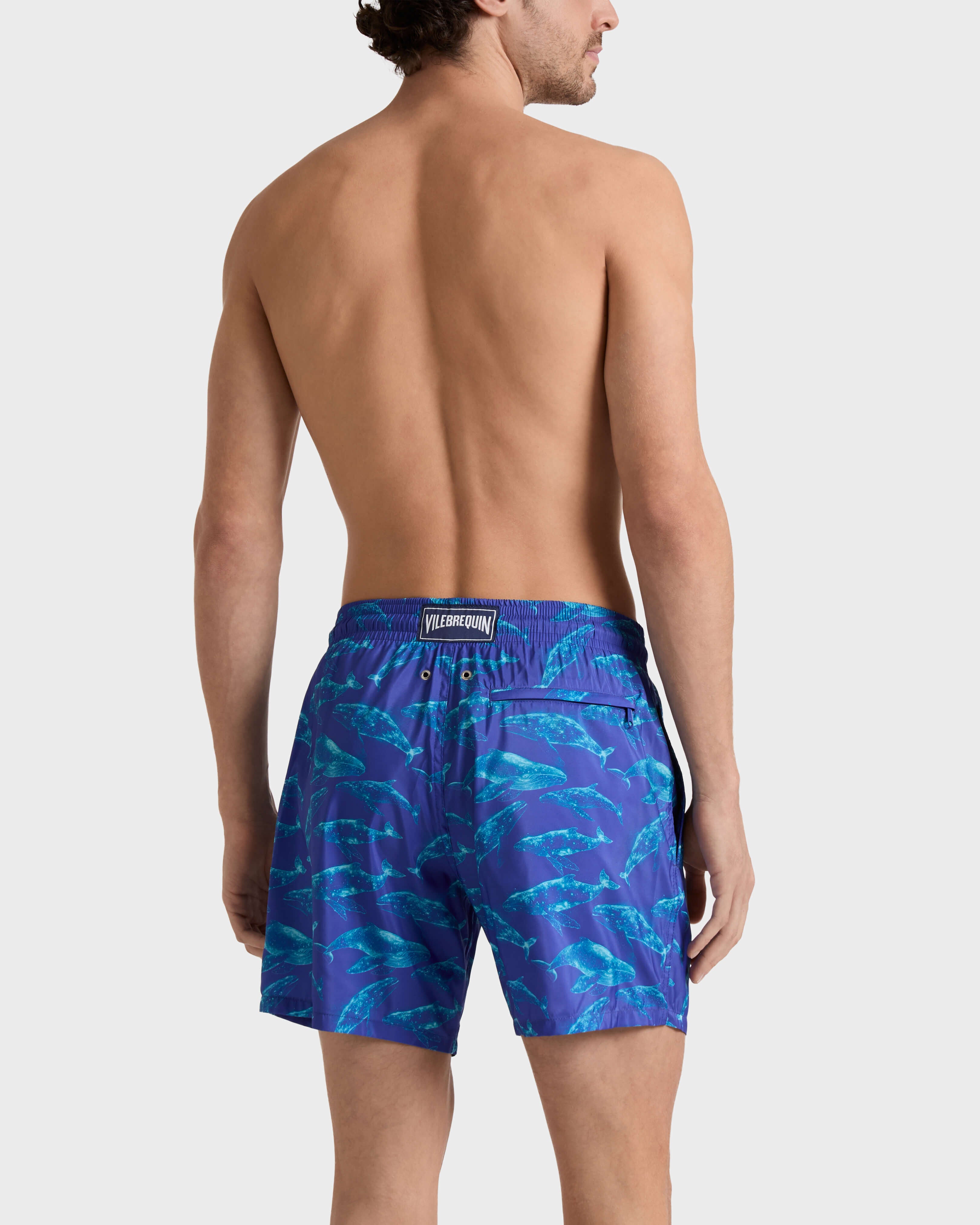 Ultra-light and packable Swim Trunks Sparkling Whales - Blue Versailles / Vilebrequin Online