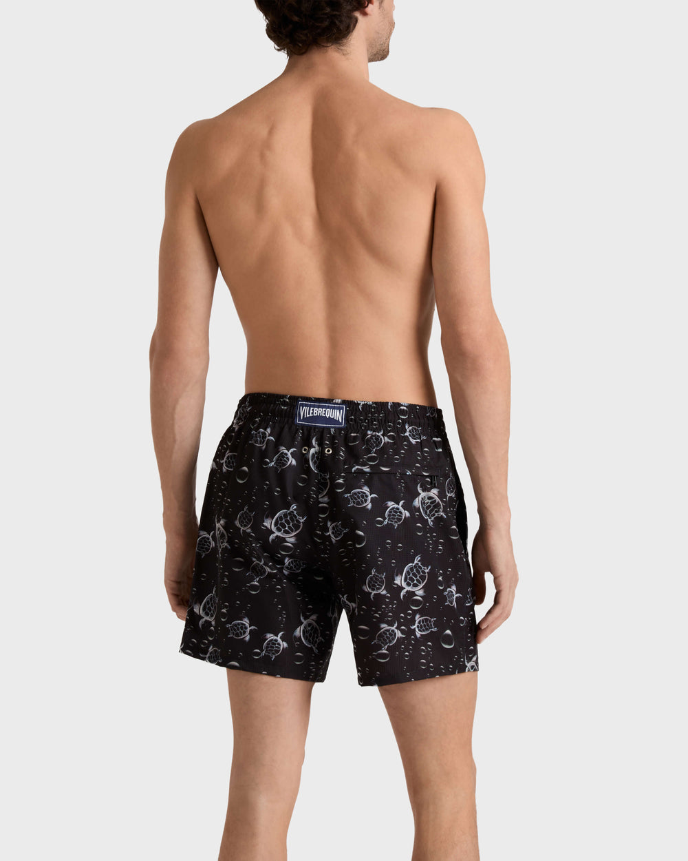 Micro-Perforated Ultra-light and packable Swim Trunks Bubble Turtles 3D - Black / Vilebrequin Sale