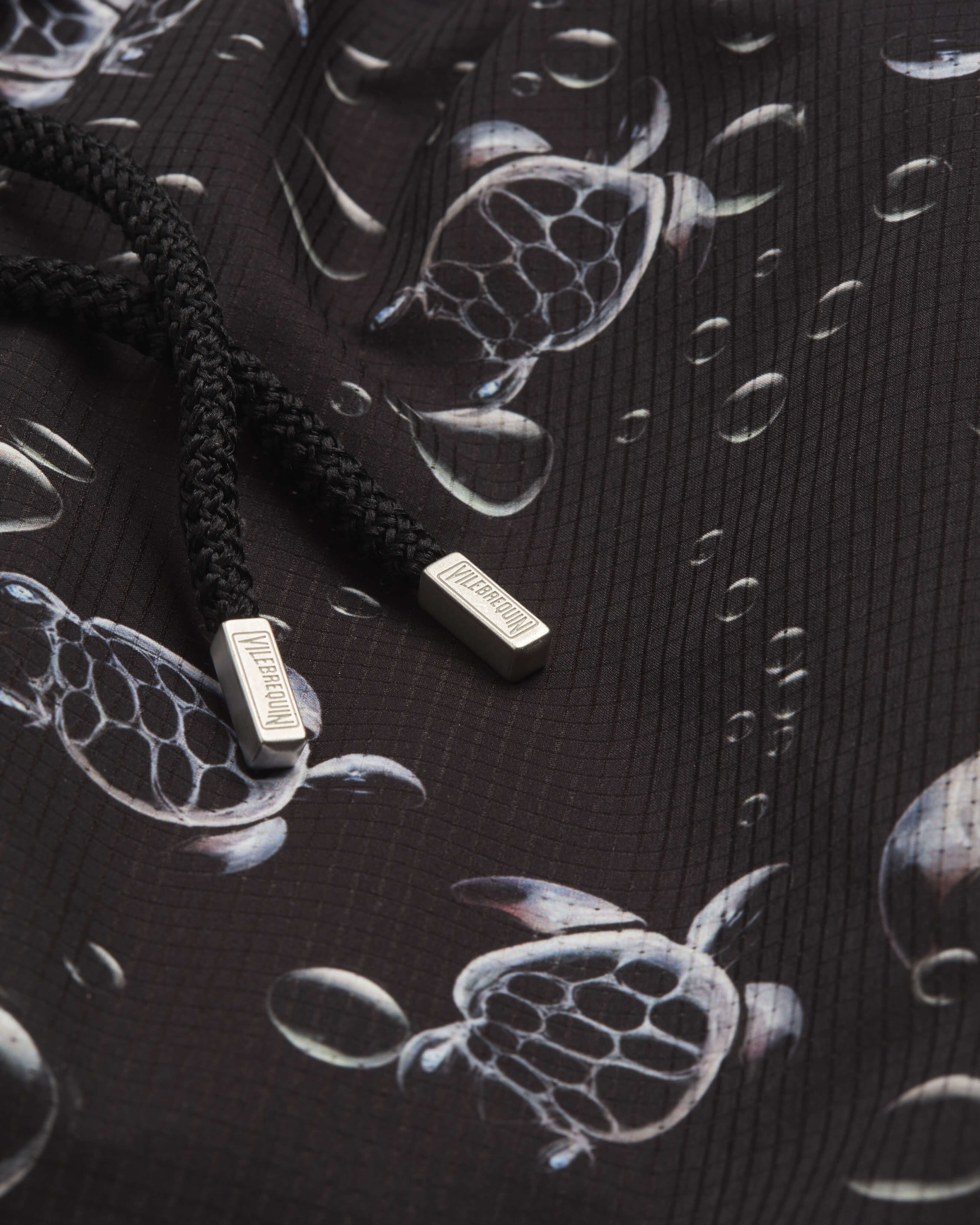Micro-Perforated Ultra-light and packable Swim Trunks Bubble Turtles 3D - Black / Vilebrequin Sale