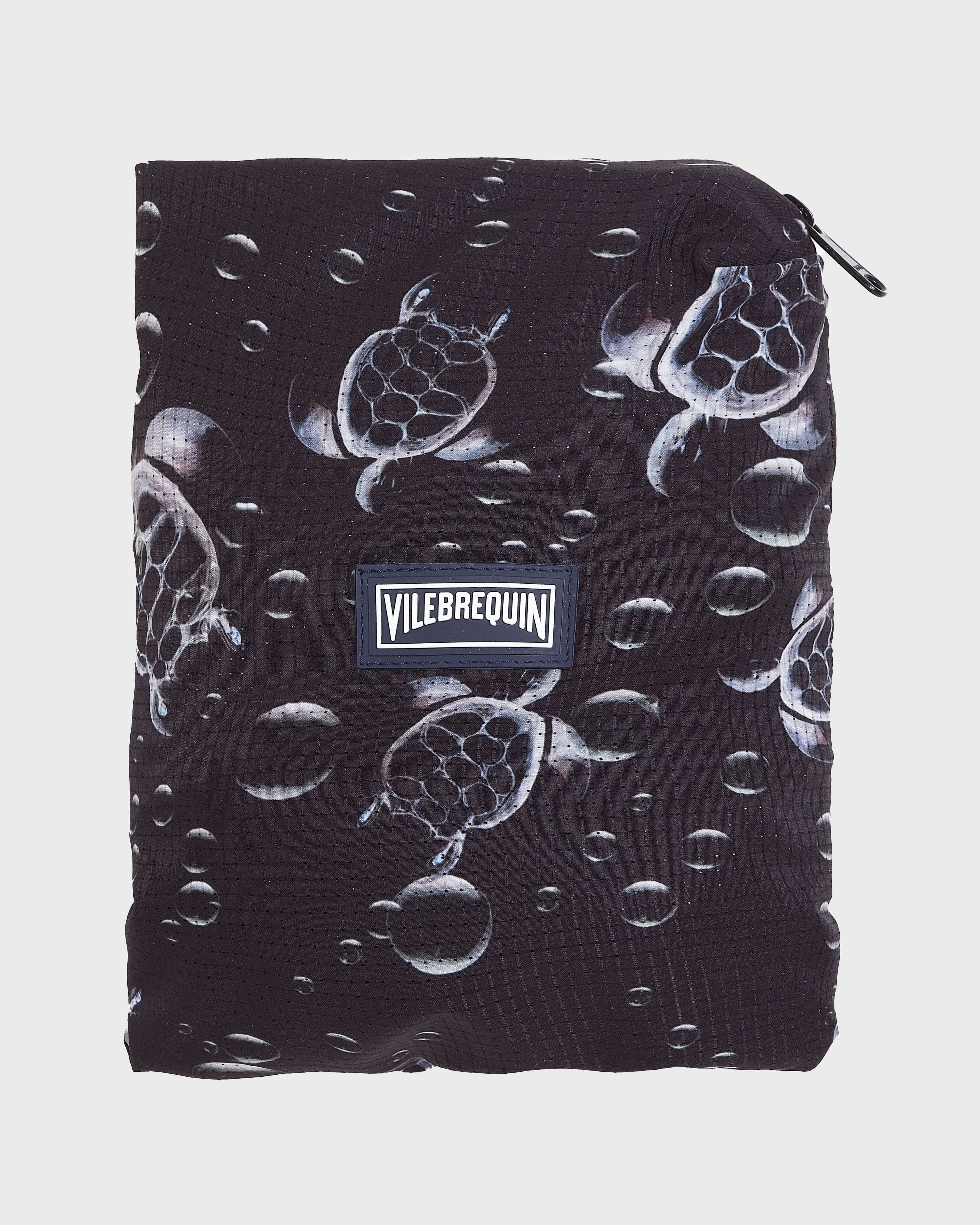 Micro-Perforated Ultra-light and packable Swim Trunks Bubble Turtles 3D - Black / Vilebrequin Sale