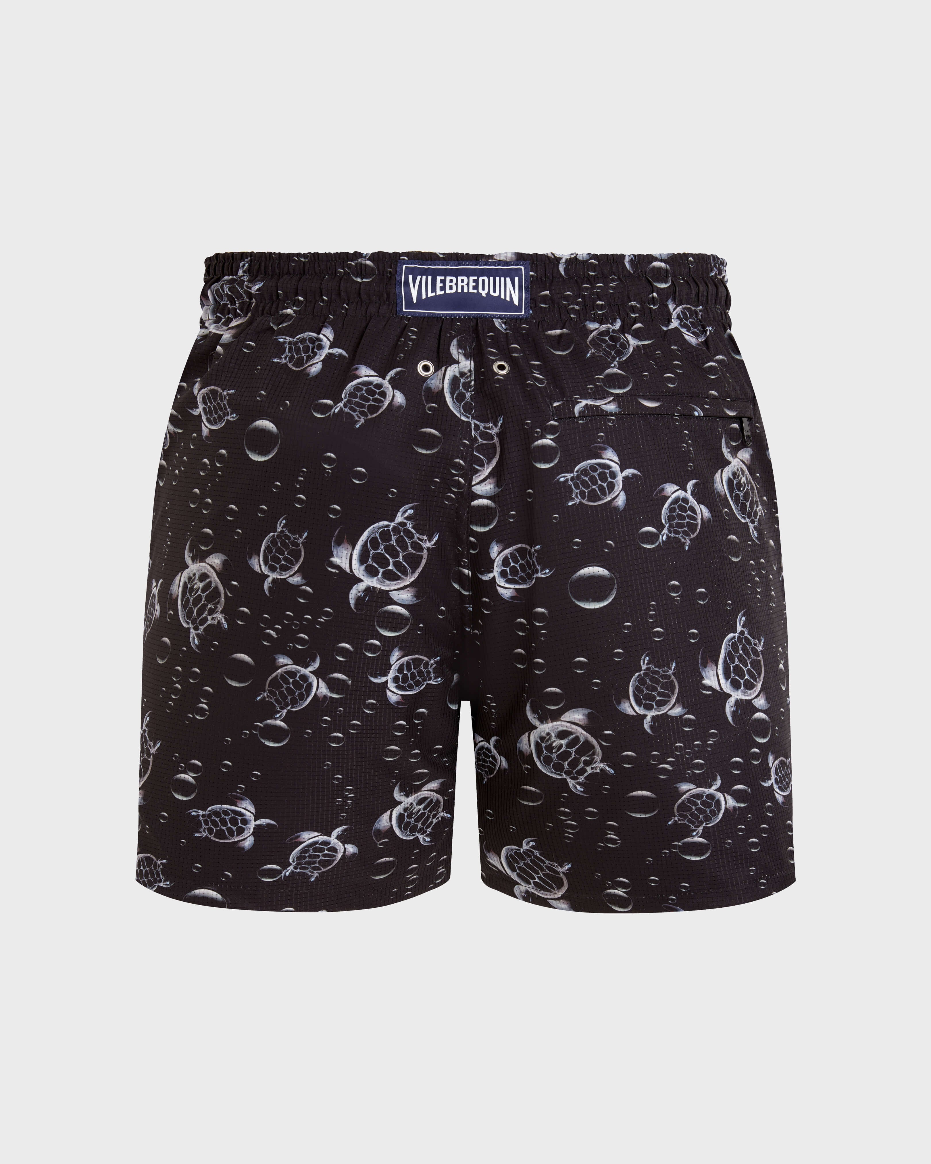 Micro-Perforated Ultra-light and packable Swim Trunks Bubble Turtles 3D - Black / Vilebrequin Sale