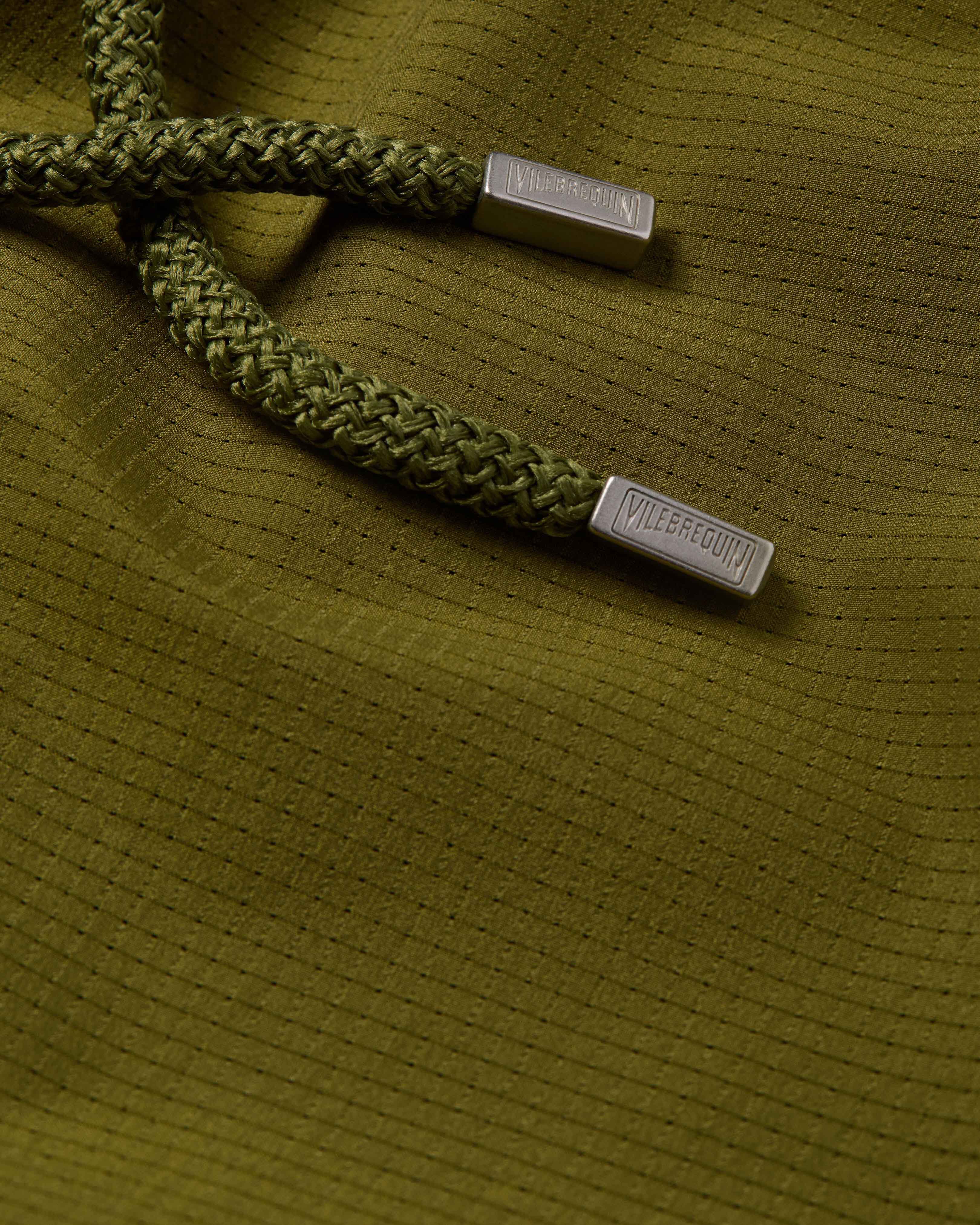 Micro-Perforated Ultra-Light and Packable Swim Trunks Solid - Green Khaki / Vilebrequin Discount
