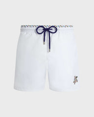Swim Trunks Bicolor Micro Ronde des Tortues - White / Vilebrequin US