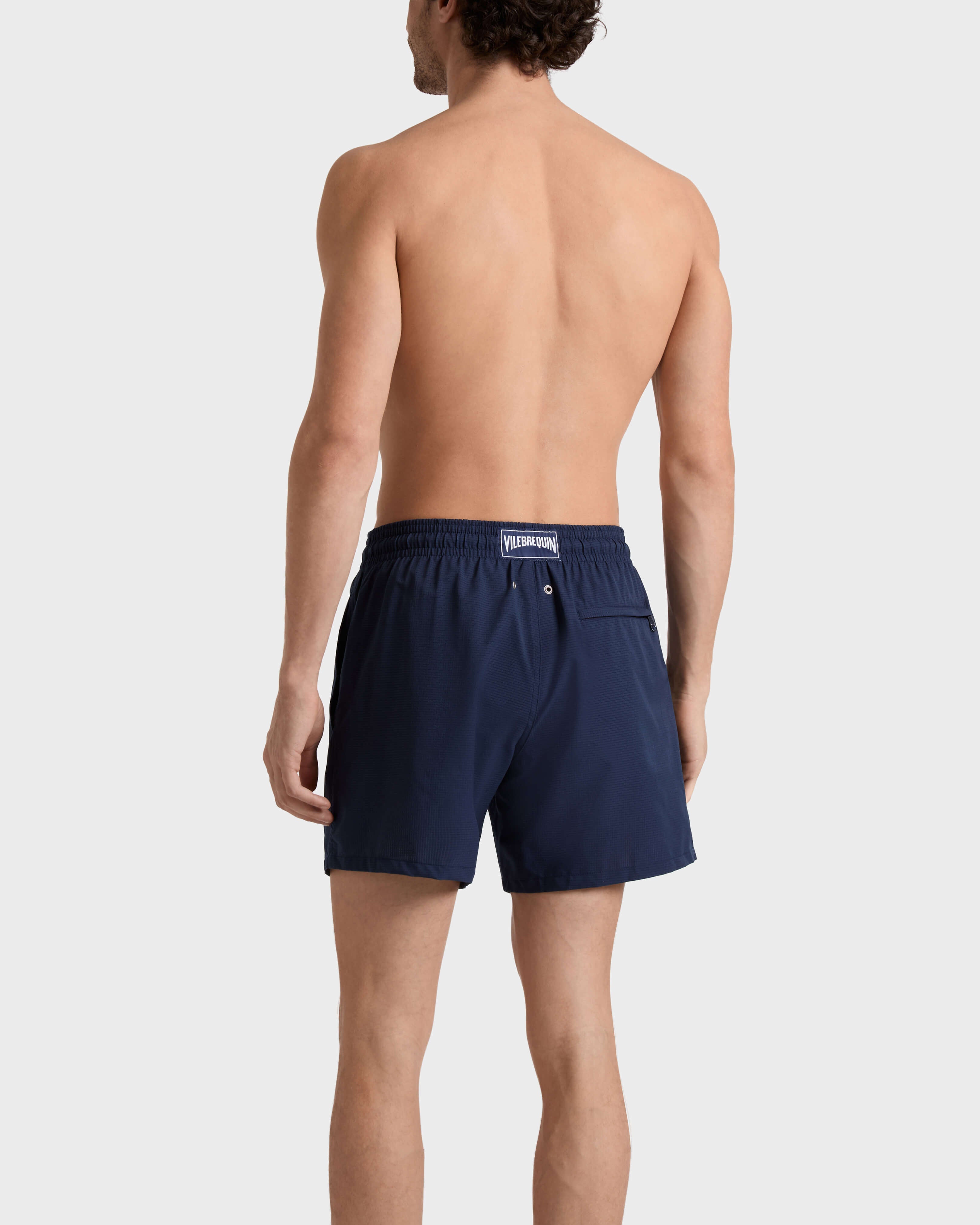 Micro-Perforated Ultra-Light and Packable Swim Trunks Solid - Blue Navy / Vilebrequin New