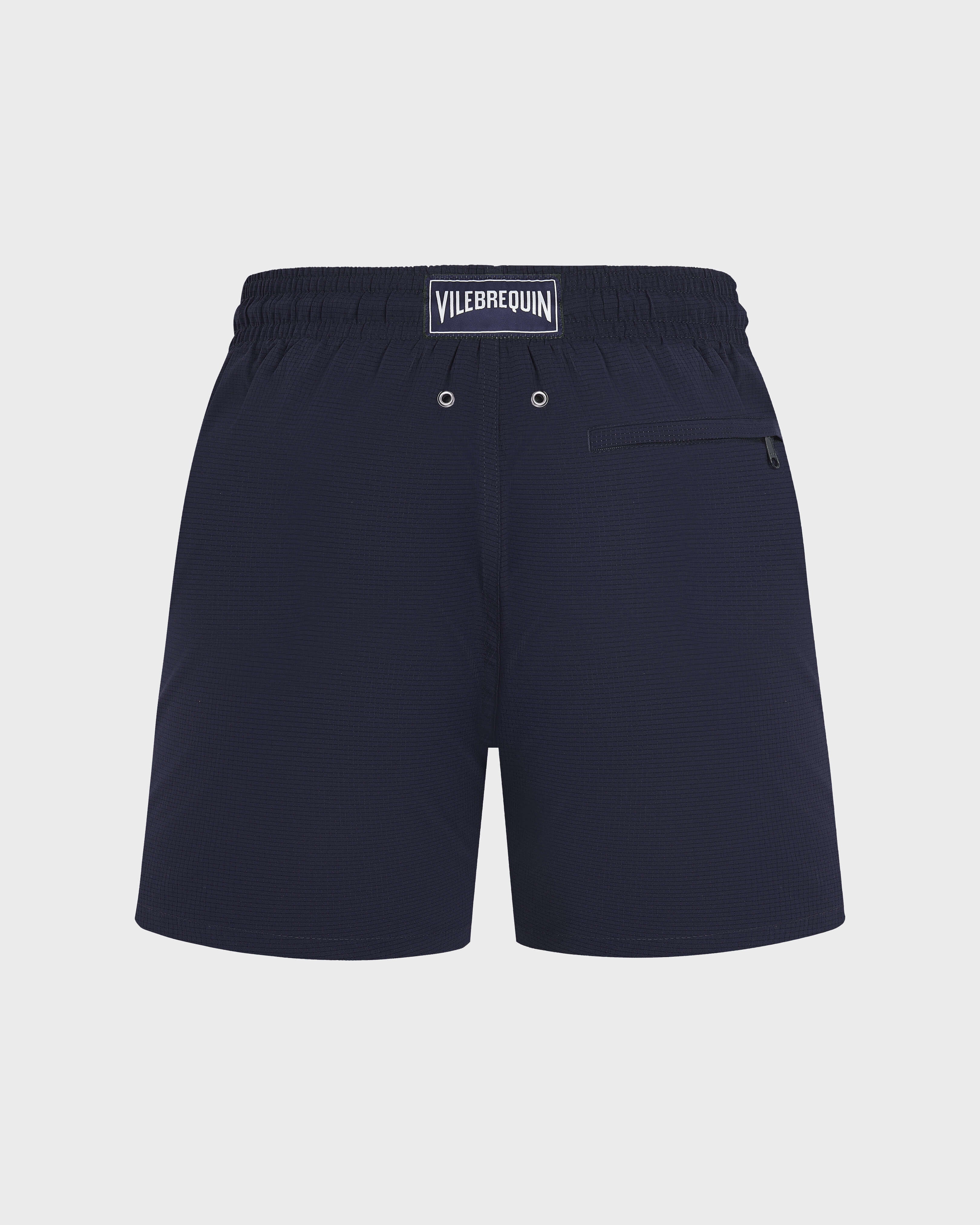 Micro-Perforated Ultra-Light and Packable Swim Trunks Solid - Blue Navy / Vilebrequin New