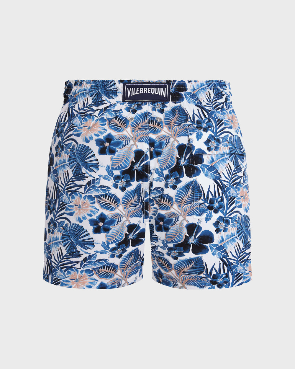 Stretch Short Swim Trunks Island Flowers - White / Vilebrequin For sale