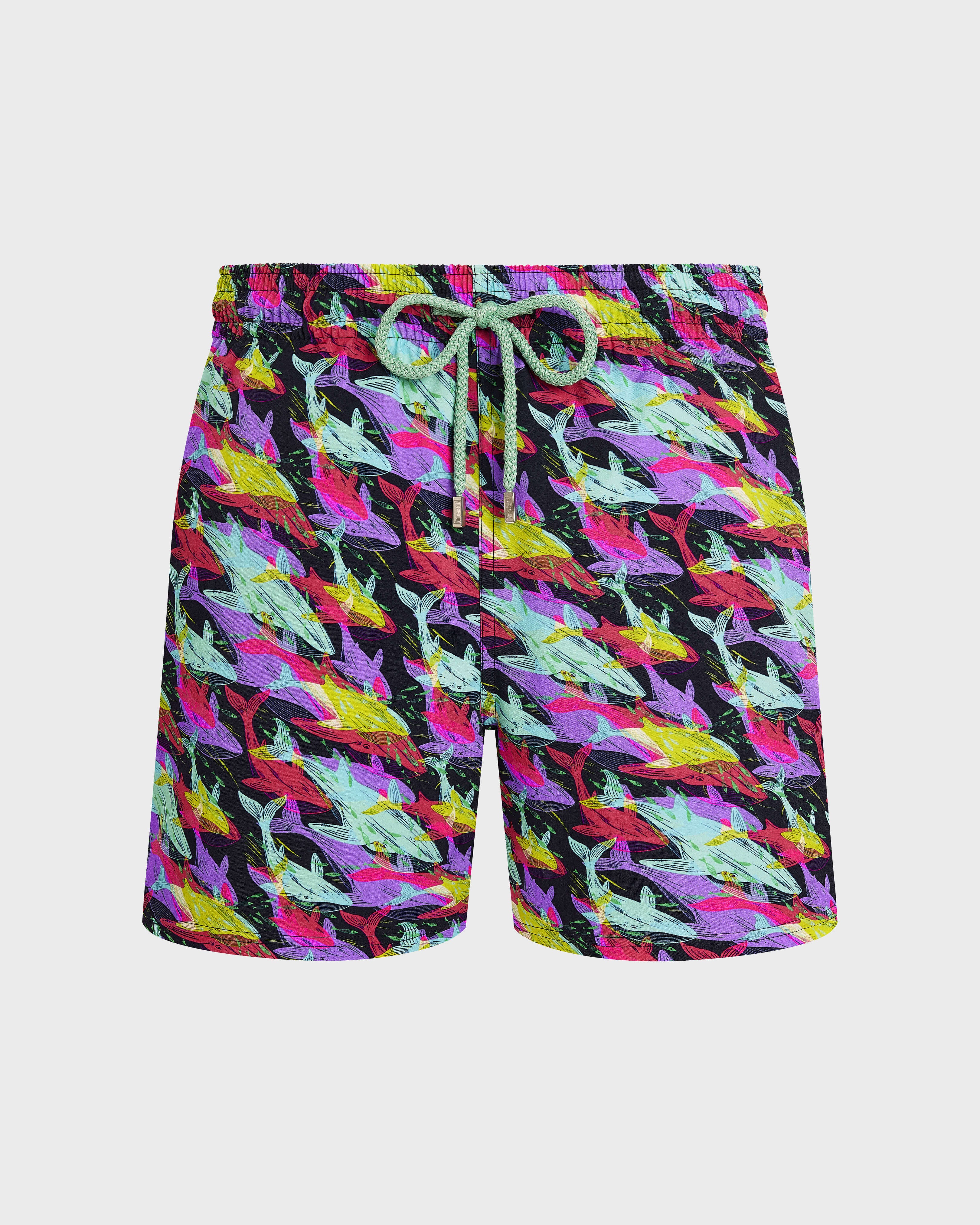 Stretch Short Swim Trunks Whales Offset - Blue Navy / Vilebrequin New