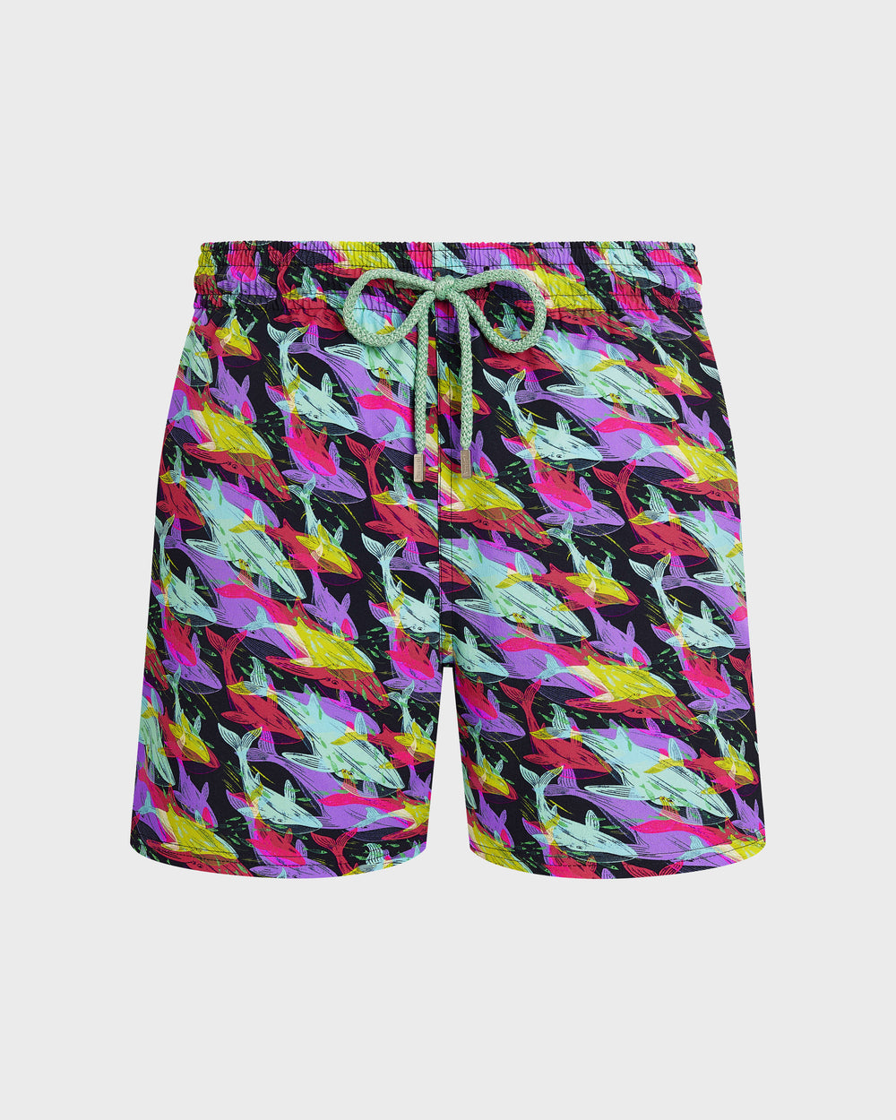 Stretch Short Swim Trunks Whales Offset - Blue Navy / Vilebrequin New