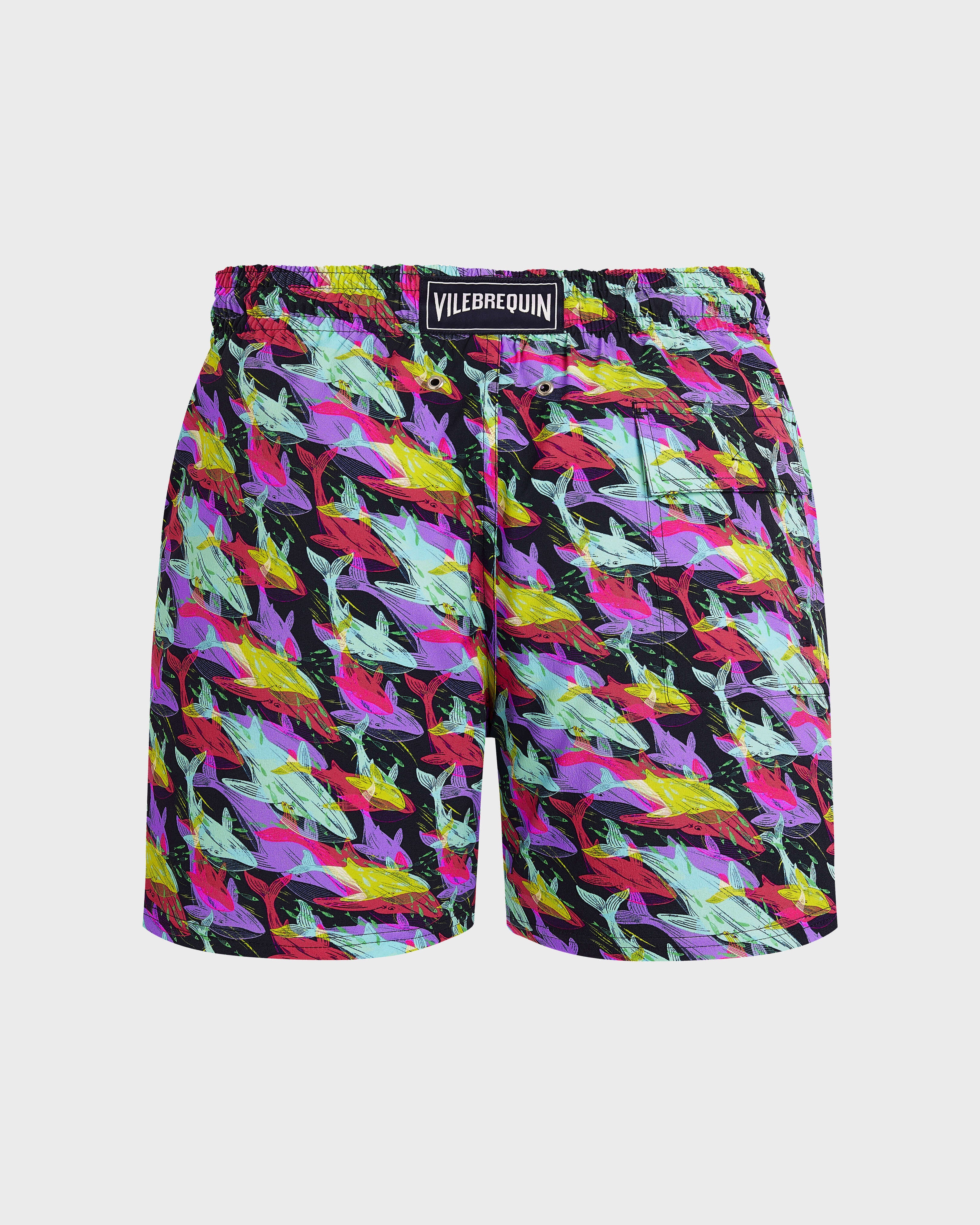 Stretch Short Swim Trunks Whales Offset - Blue Navy / Vilebrequin New