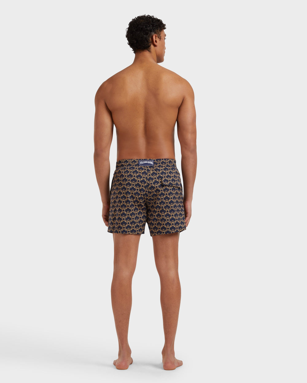 Stretch Short Swim Shorts Turtles Chains - Blue Navy / Vilebrequin Online