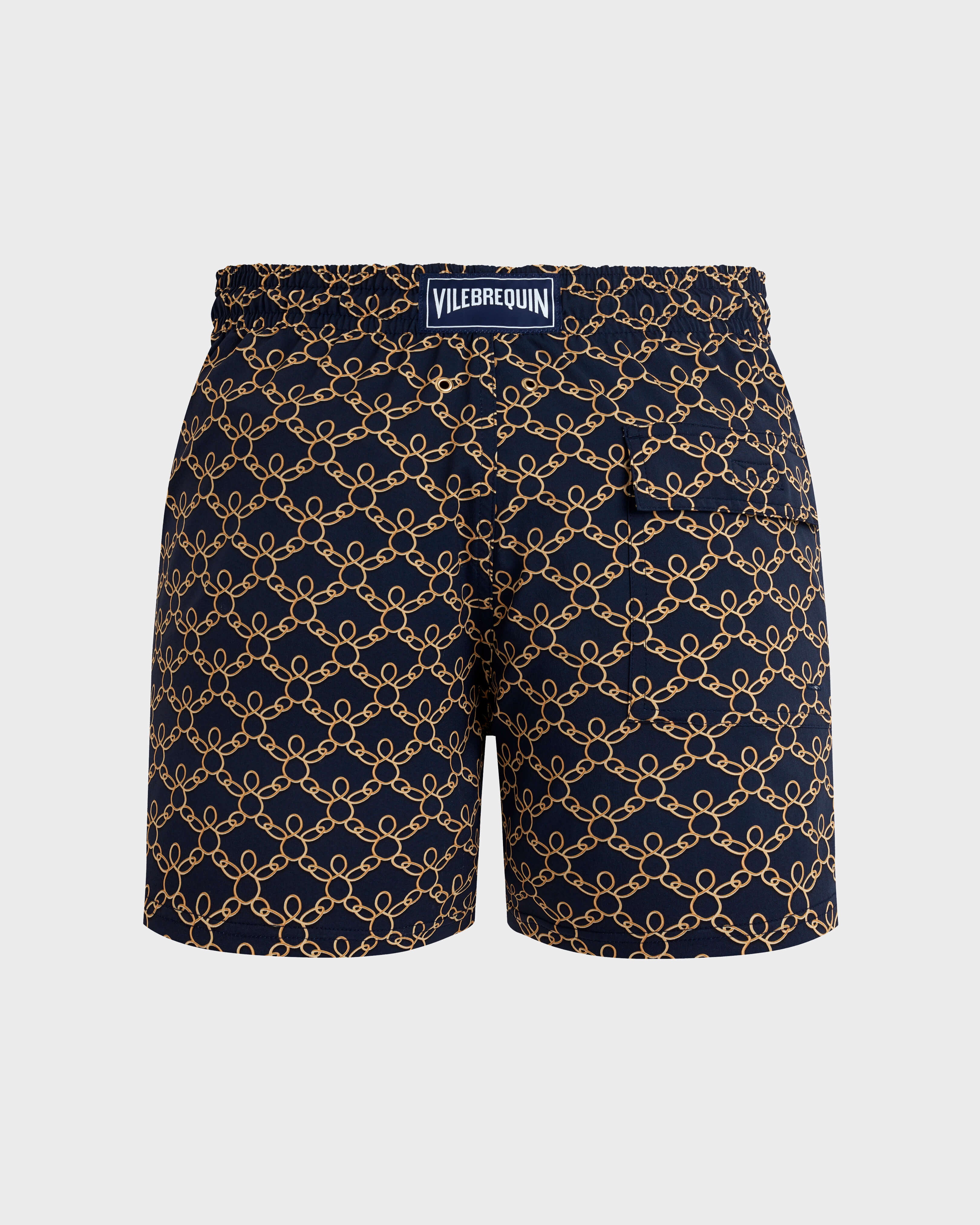 Stretch Short Swim Shorts Turtles Chains - Blue Navy / Vilebrequin Online