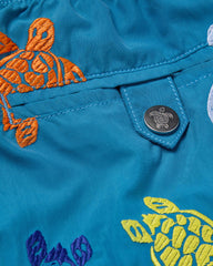 Embroidered Swim Trunks Ronde des Tortues - Limited Edition - Blue Calanque / Vilebrequin For sale