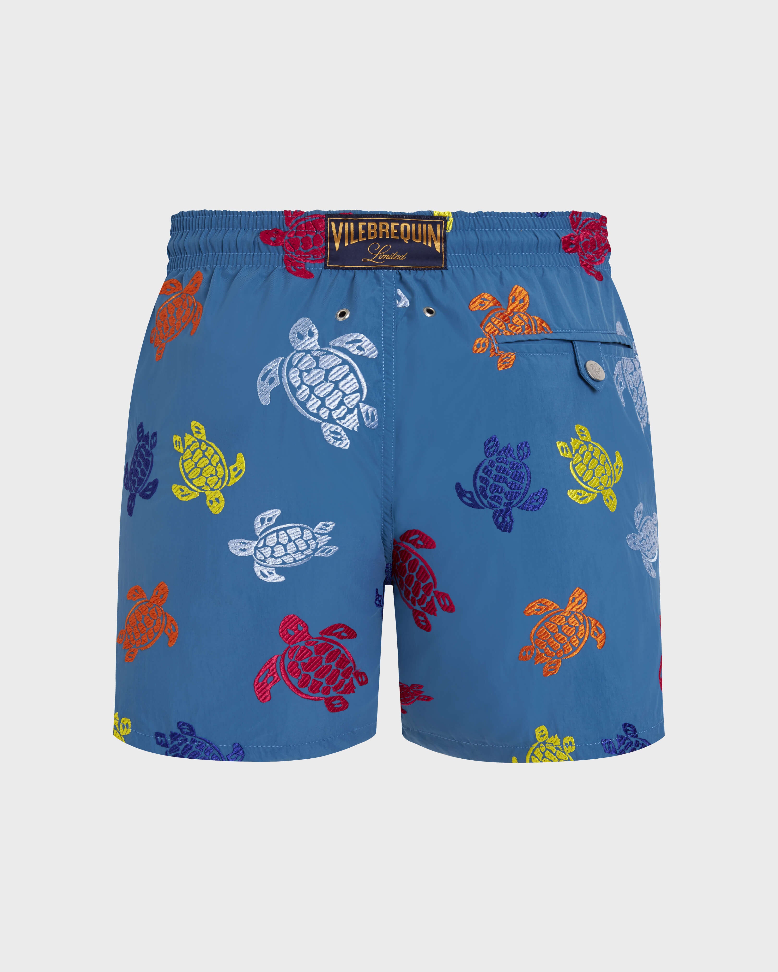 Embroidered Swim Trunks Ronde des Tortues - Limited Edition - Blue Calanque / Vilebrequin For sale