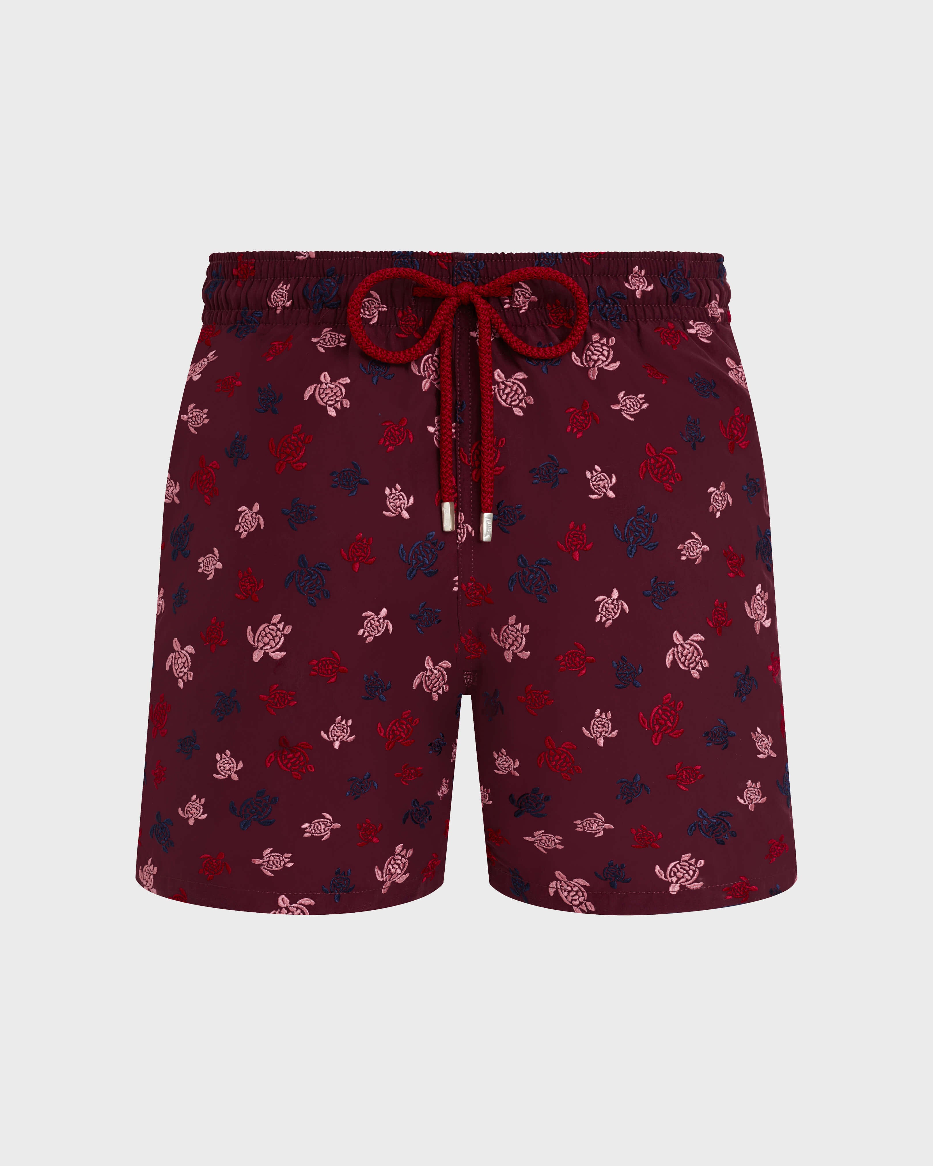 Swim Shorts Embroidered Micro Ronde Des Tortues - Limited Edition - Red Bacchus / Vilebrequin Outlet