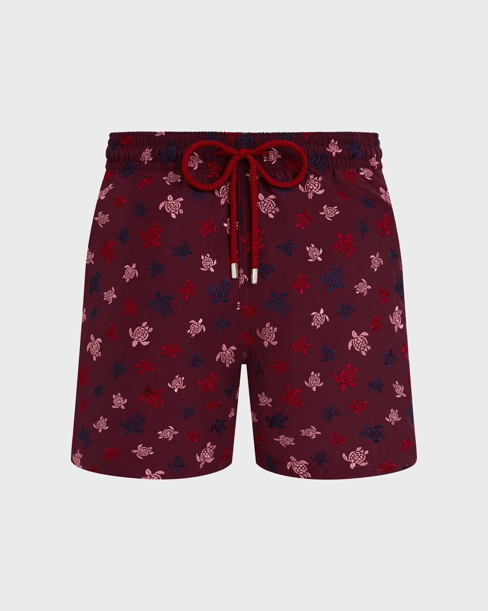 Swim Shorts Embroidered Micro Ronde Des Tortues - Limited Edition - Red Bacchus / Vilebrequin Outlet