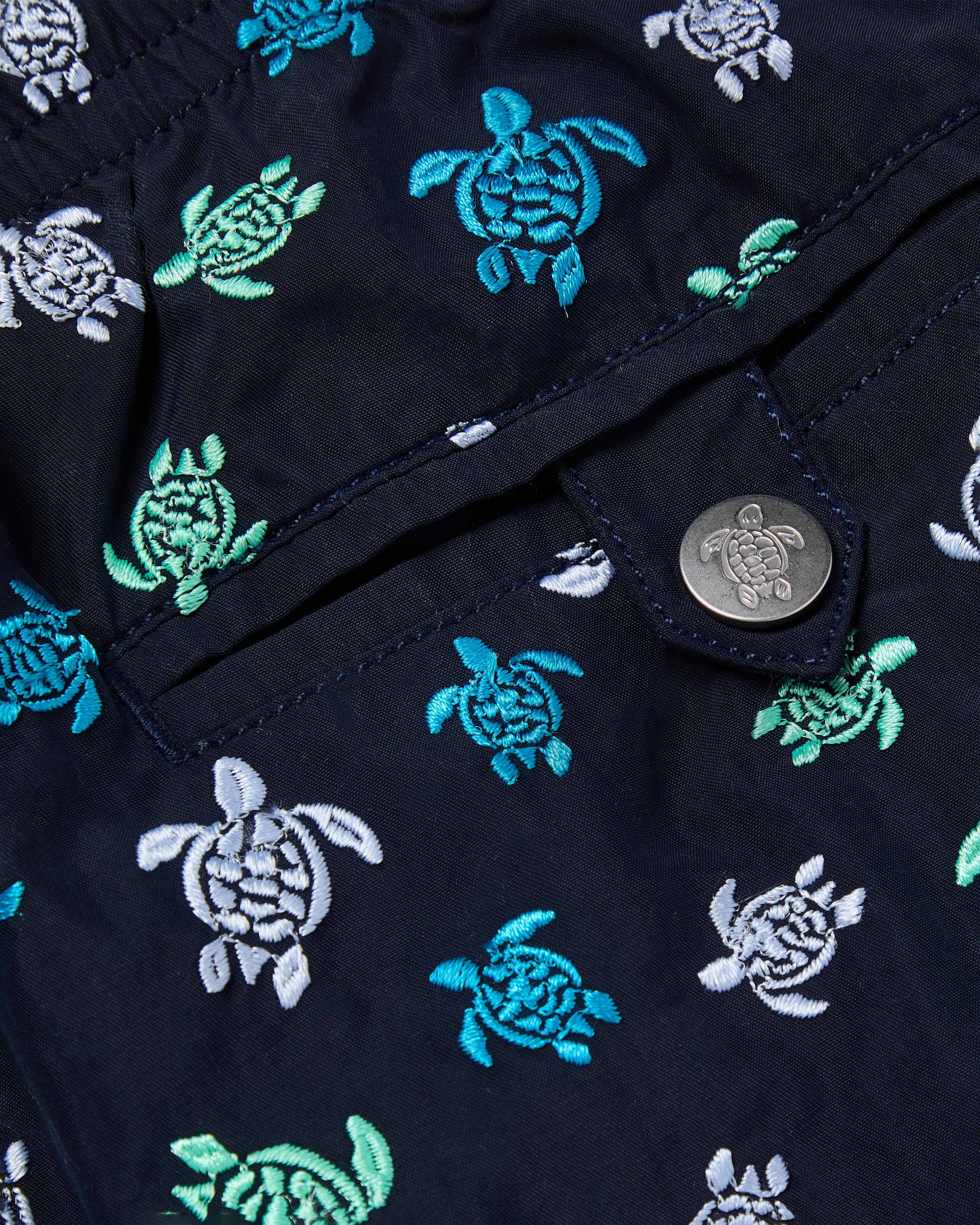 Embroidered Swim Trunks Micro Ronde des Tortues - Limited Edition - Blue Navy / Vilebrequin New