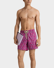 Embroidered Swim Trunks X-Ray Seaweed - Limited Edition - Red Crimson purple / Vilebrequin Online