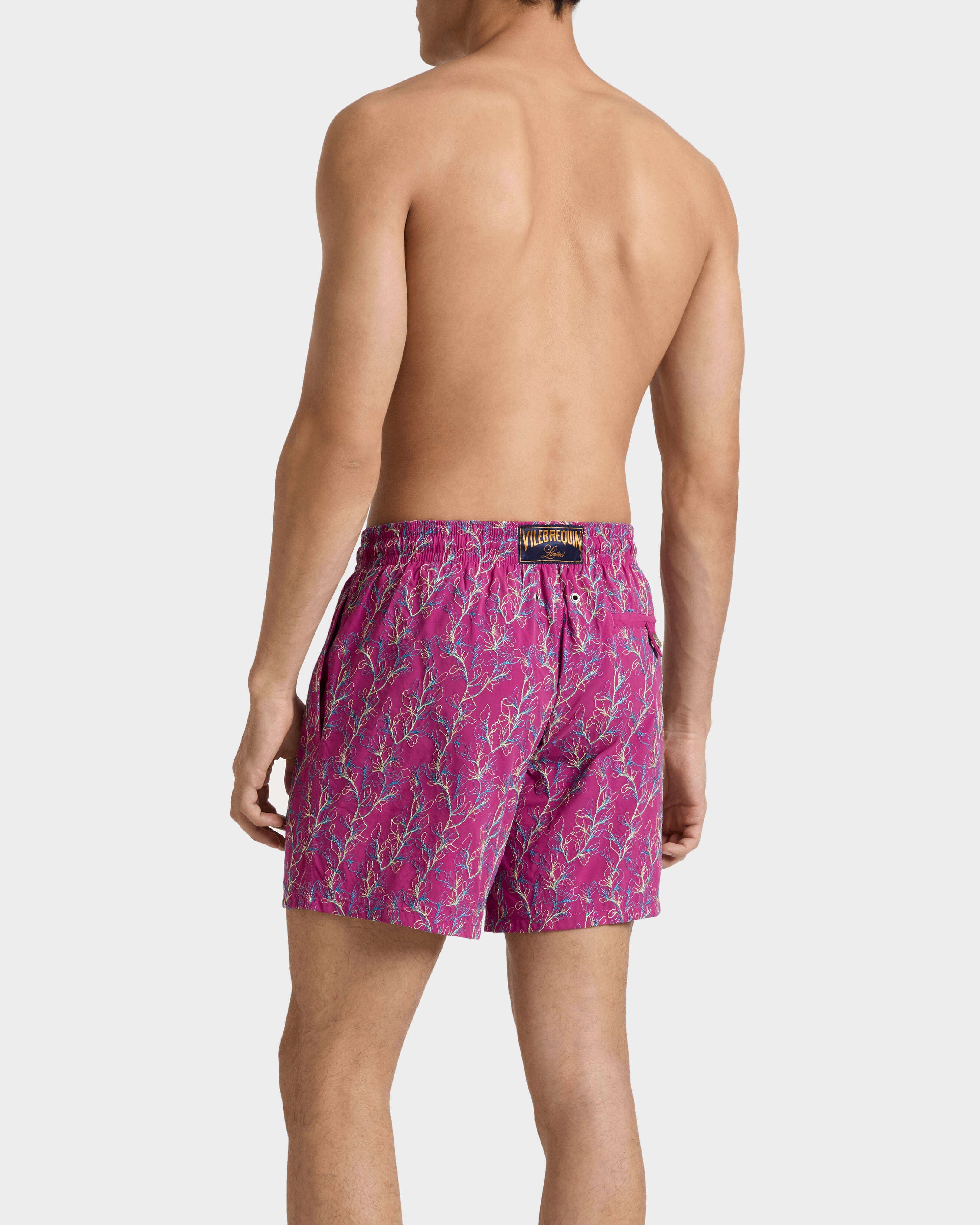 Embroidered Swim Trunks X-Ray Seaweed - Limited Edition - Red Crimson purple / Vilebrequin Online