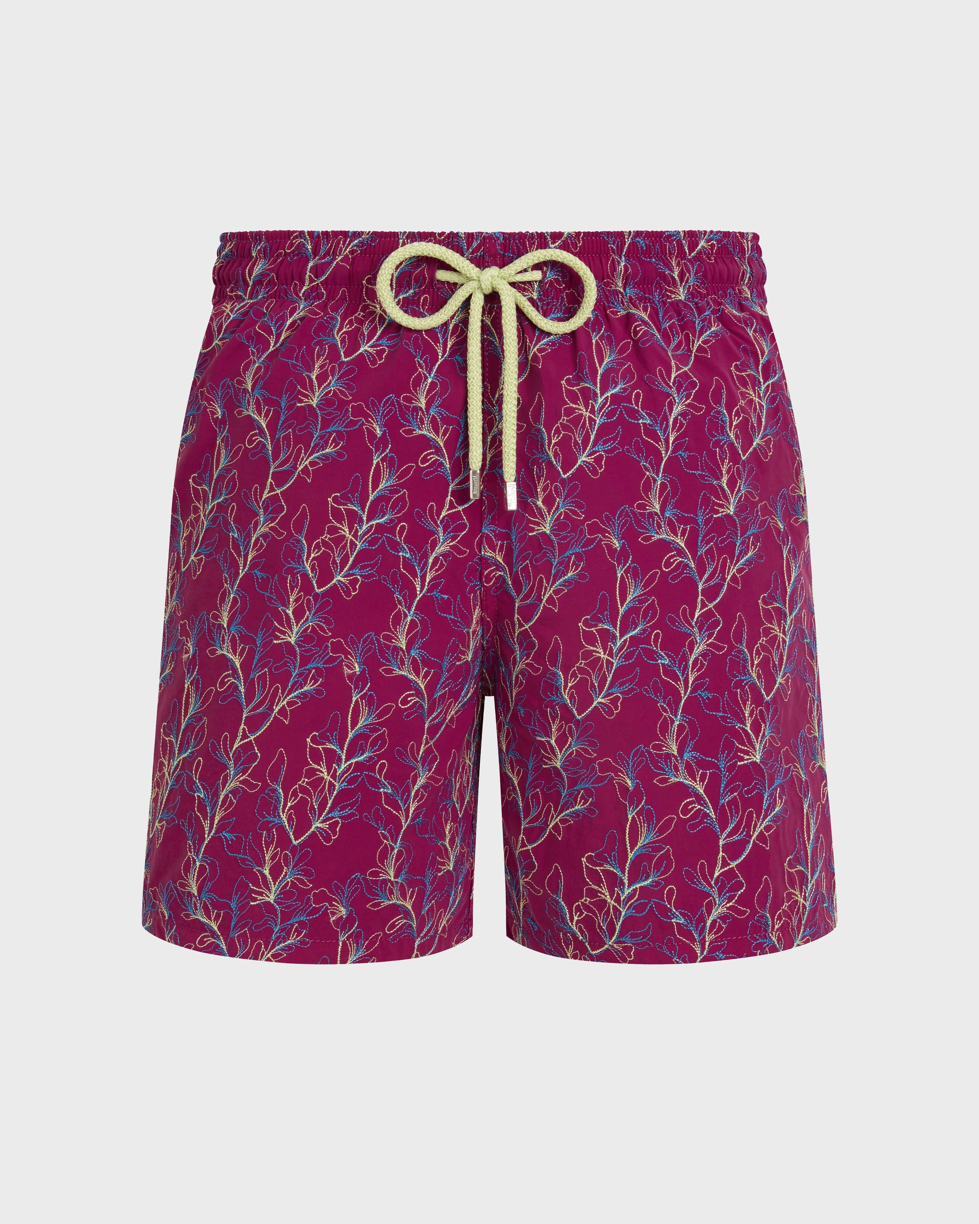Embroidered Swim Trunks X-Ray Seaweed - Limited Edition - Red Crimson purple / Vilebrequin Online
