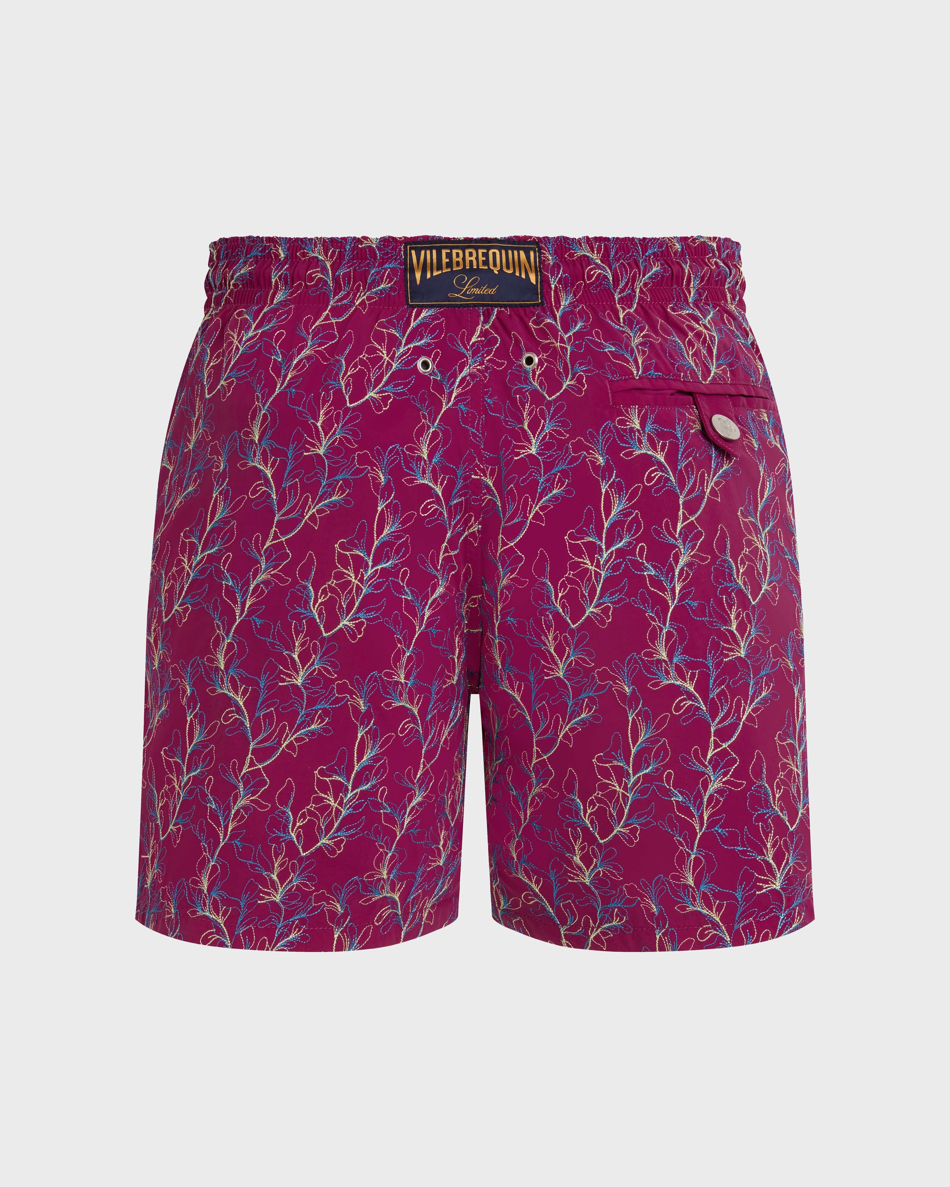 Embroidered Swim Trunks X-Ray Seaweed - Limited Edition - Red Crimson purple / Vilebrequin Online