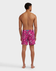 Swim Shorts Embroidered Flowers - Limited Edition - Red Crimson purple / Vilebrequin Sale
