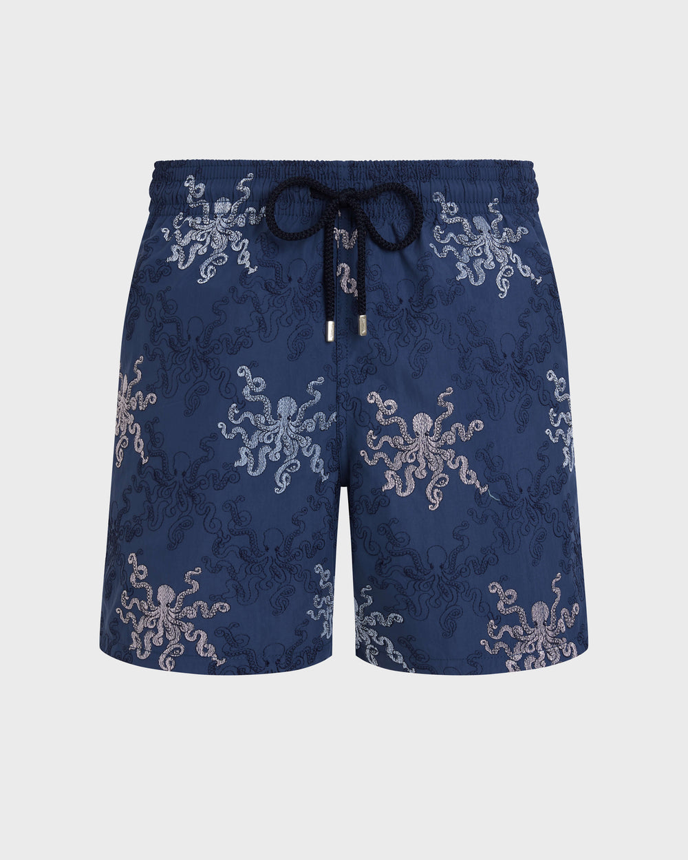 Embroidered Swim Trunks Octopus in Stripes - Limited Edition - Blue Evening / Vilebrequin Outlet