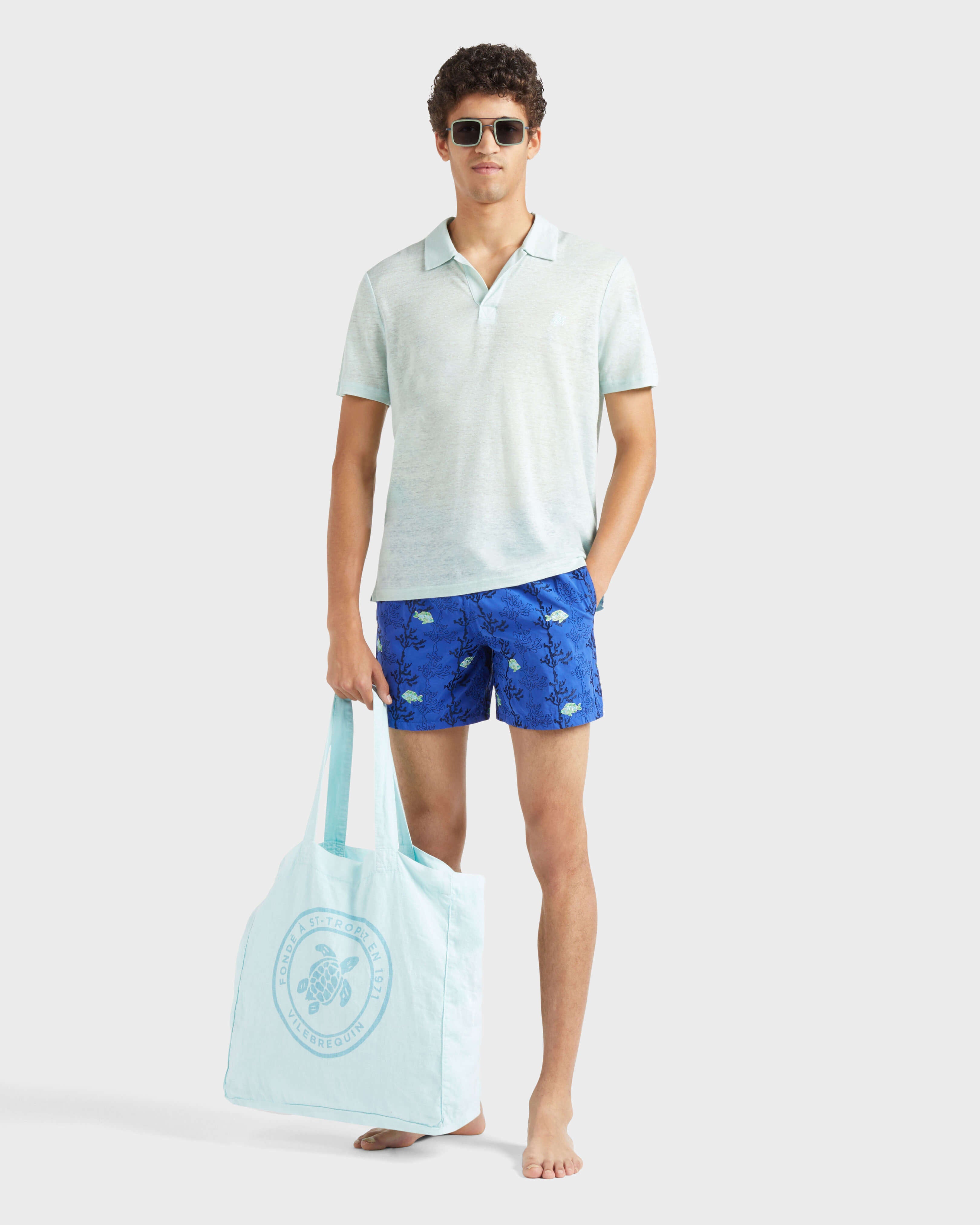 Swim shorts Embroidered Seaweed - Blue Marrakech / Vilebrequin US