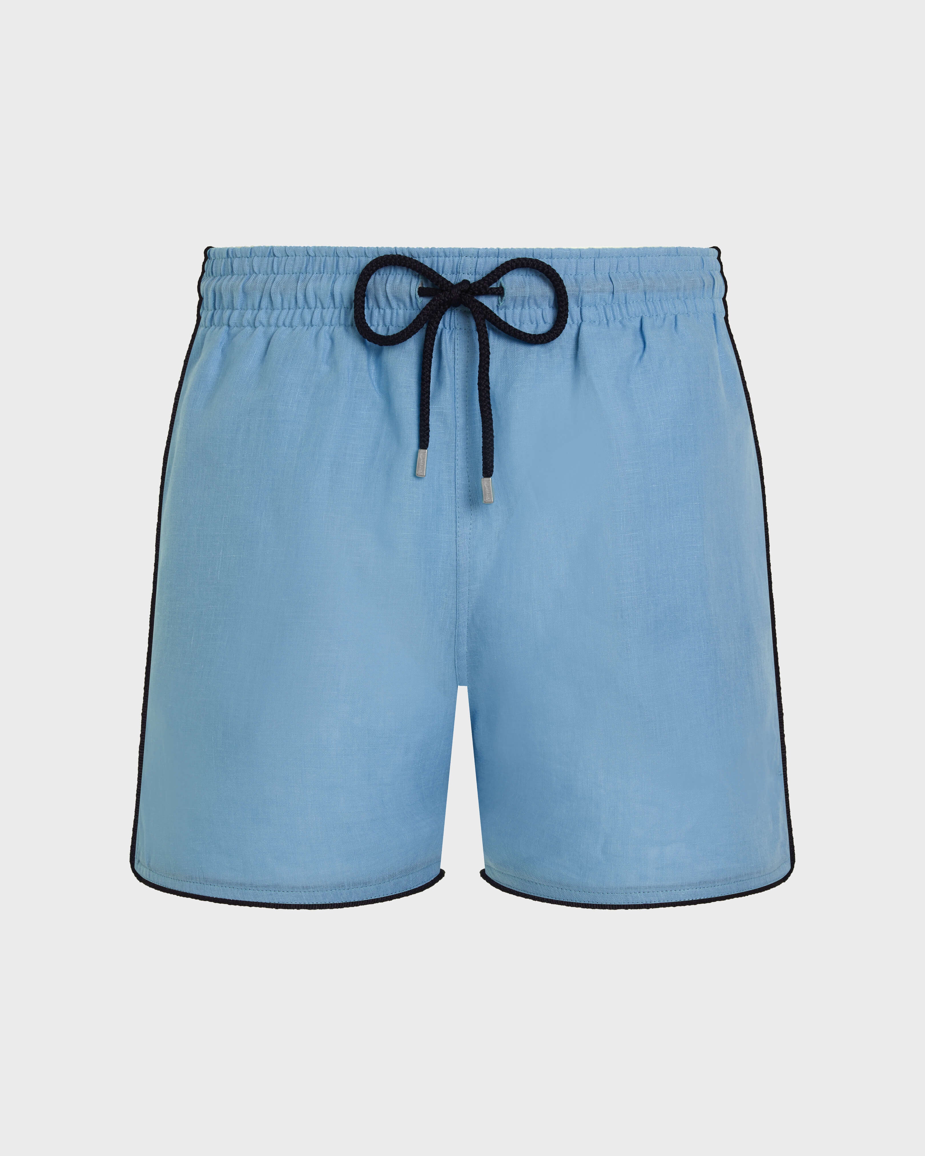 Linen Swim Trunks Solid - Blue Larimar / Vilebrequin Sale