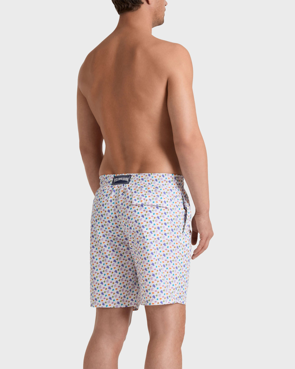 Long Swim Trunks Micro Ronde des Tortues - White / Vilebrequin For sale