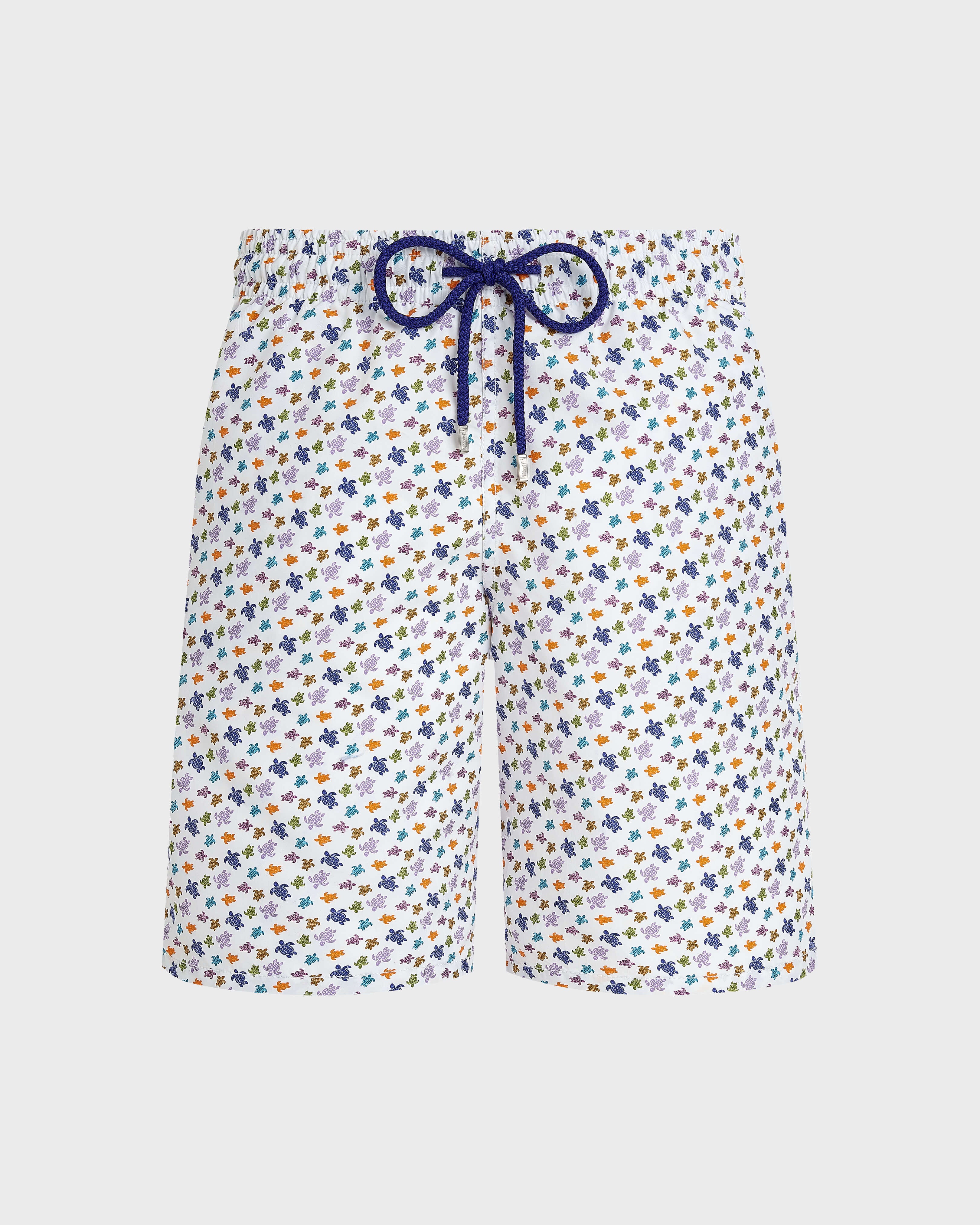 Long Swim Trunks Micro Ronde des Tortues - White / Vilebrequin For sale