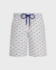 Long Swim Trunks Micro Ronde des Tortues - White / Vilebrequin For sale