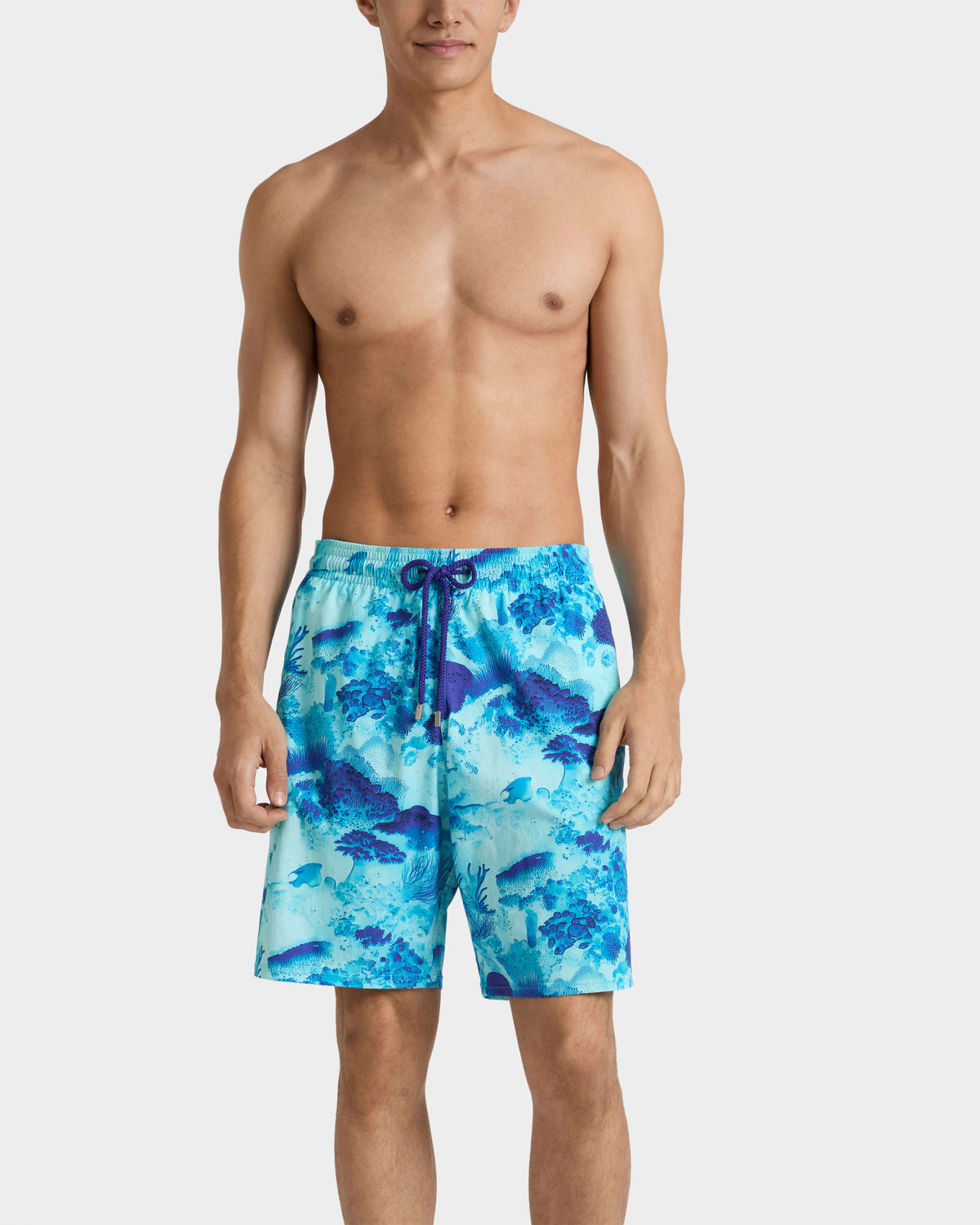 Long Stretch Swim Trunks Coral Reef - Blue Oxygene / Vilebrequin US