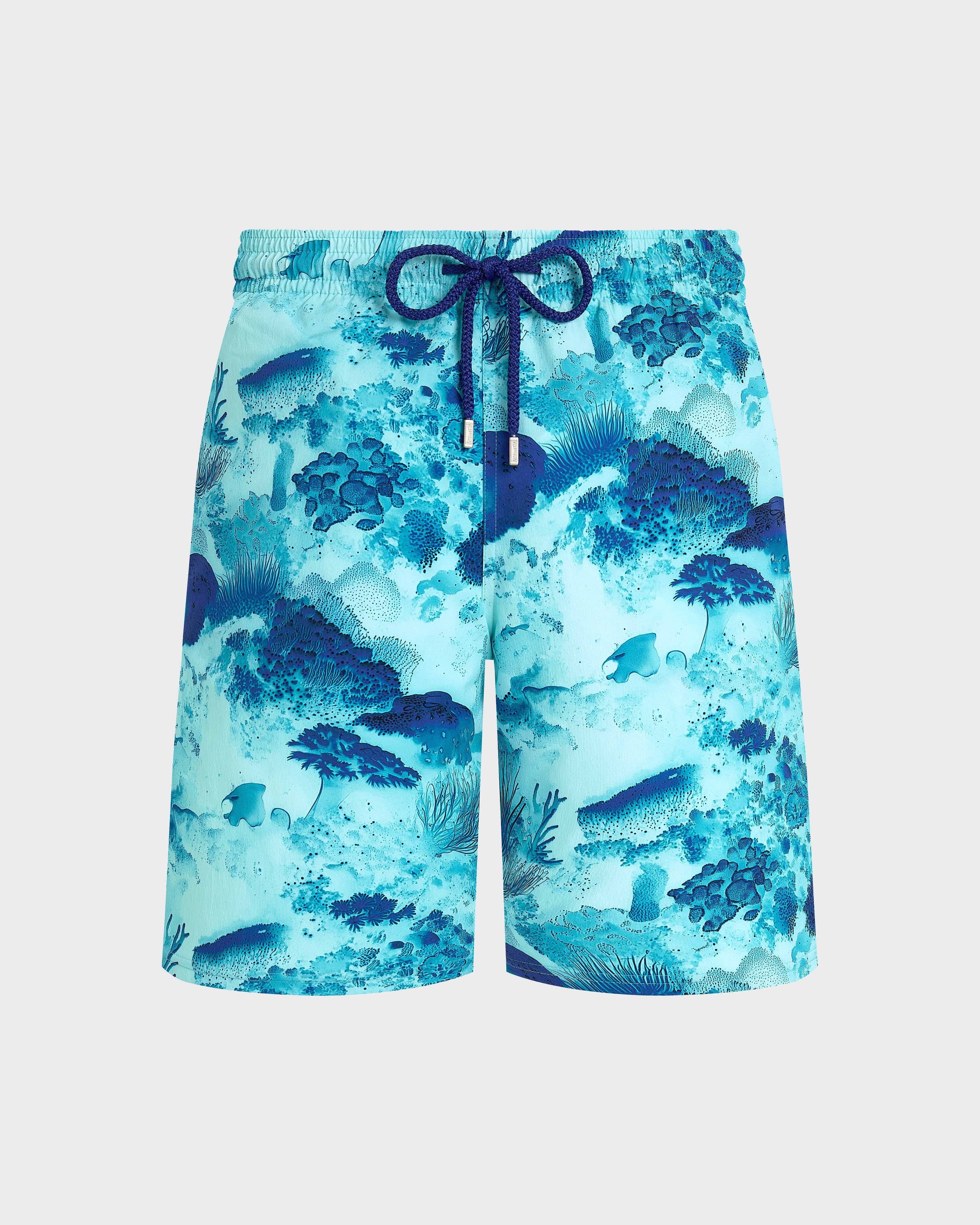 Long Stretch Swim Trunks Coral Reef - Blue Oxygene / Vilebrequin US