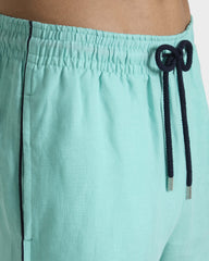 Linen Swim Trunks Solid - Green Aventurine / Vilebrequin Online