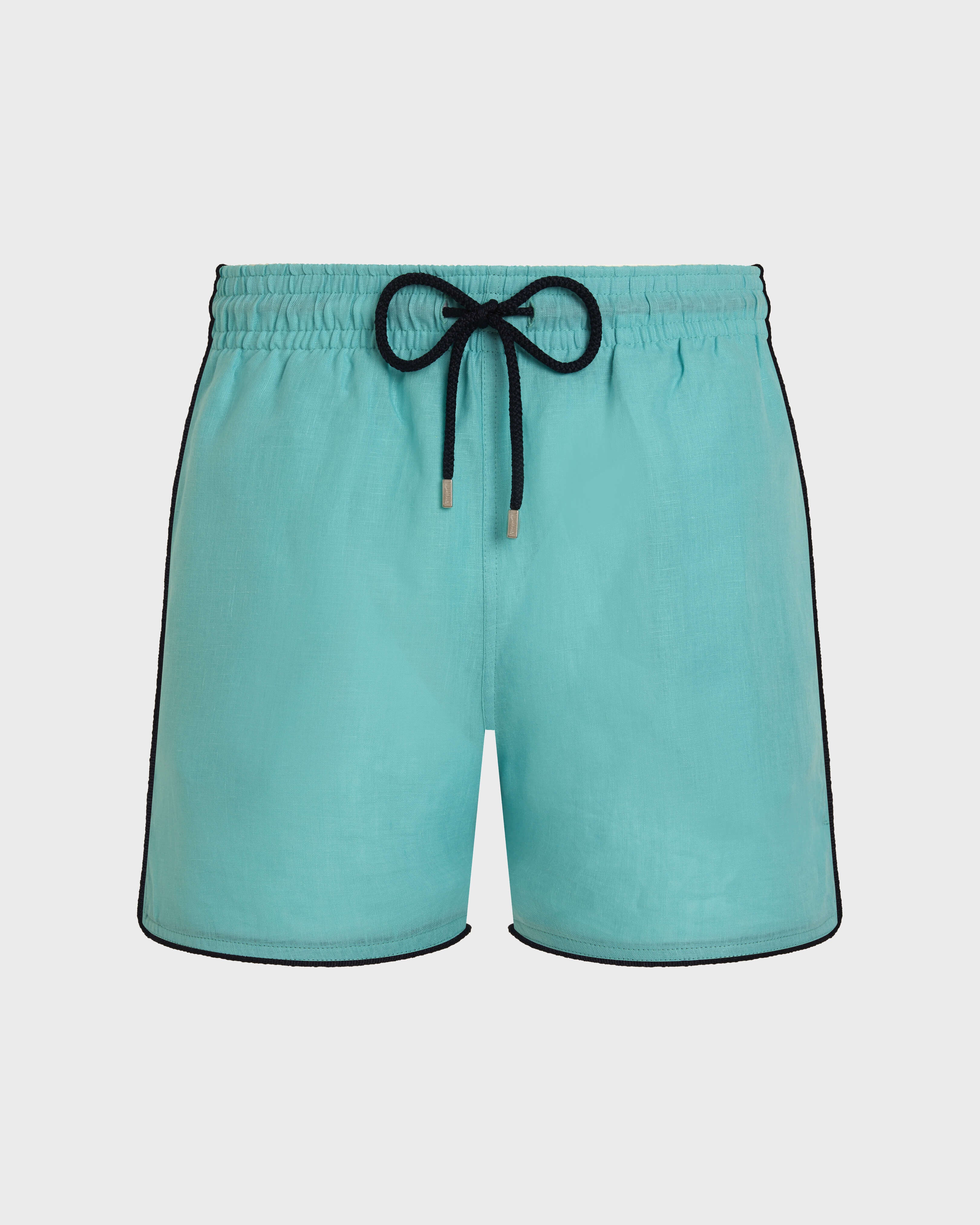 Linen Swim Trunks Solid - Green Aventurine / Vilebrequin Online