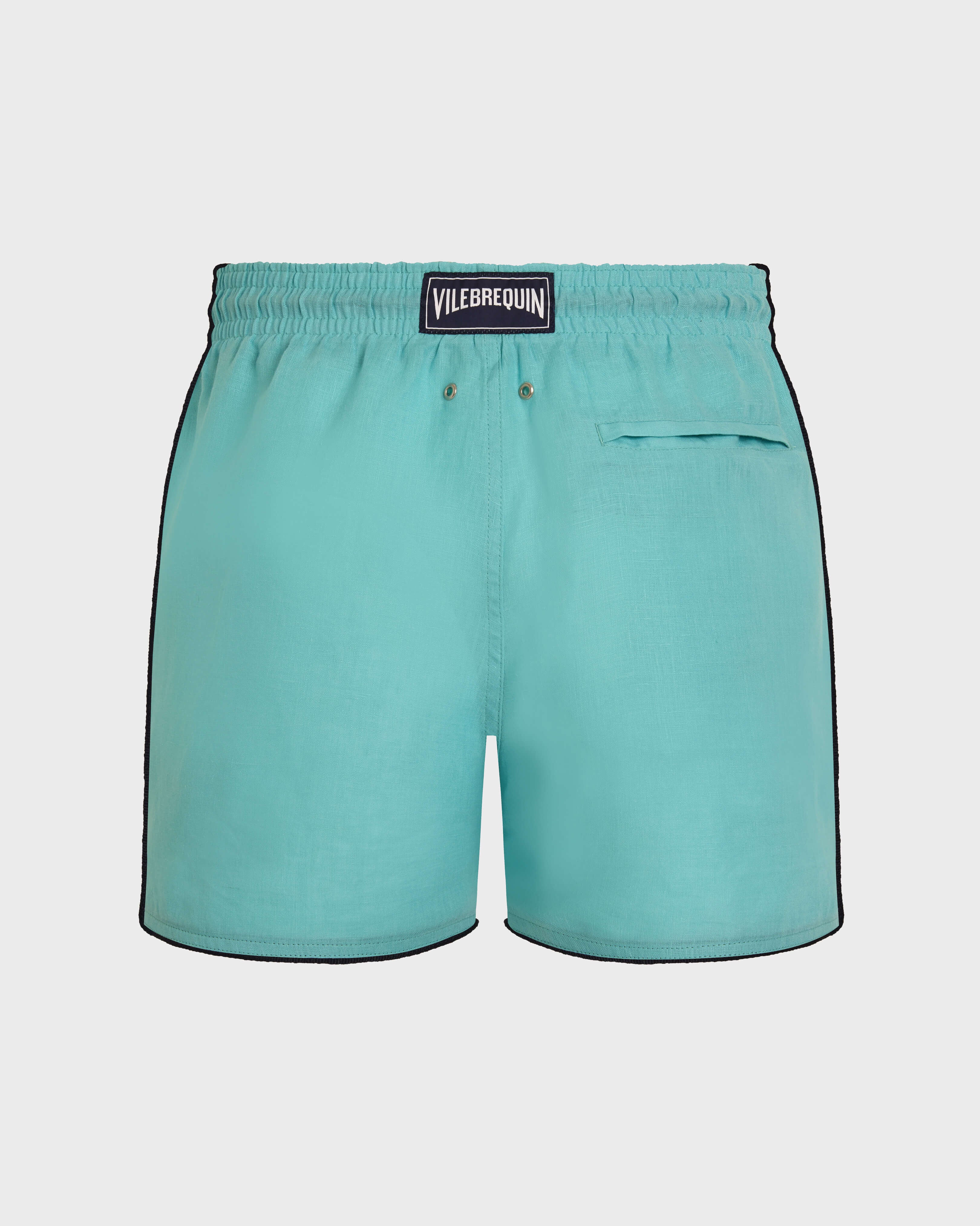 Linen Swim Trunks Solid - Green Aventurine / Vilebrequin Online
