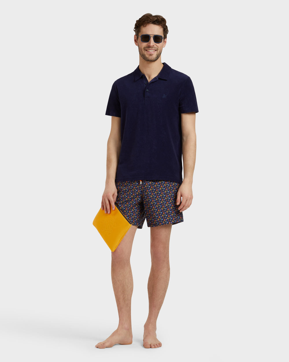 Swim Shorts Micro Ronde Des Tortues - Orange Vitamin / Vilebrequin New