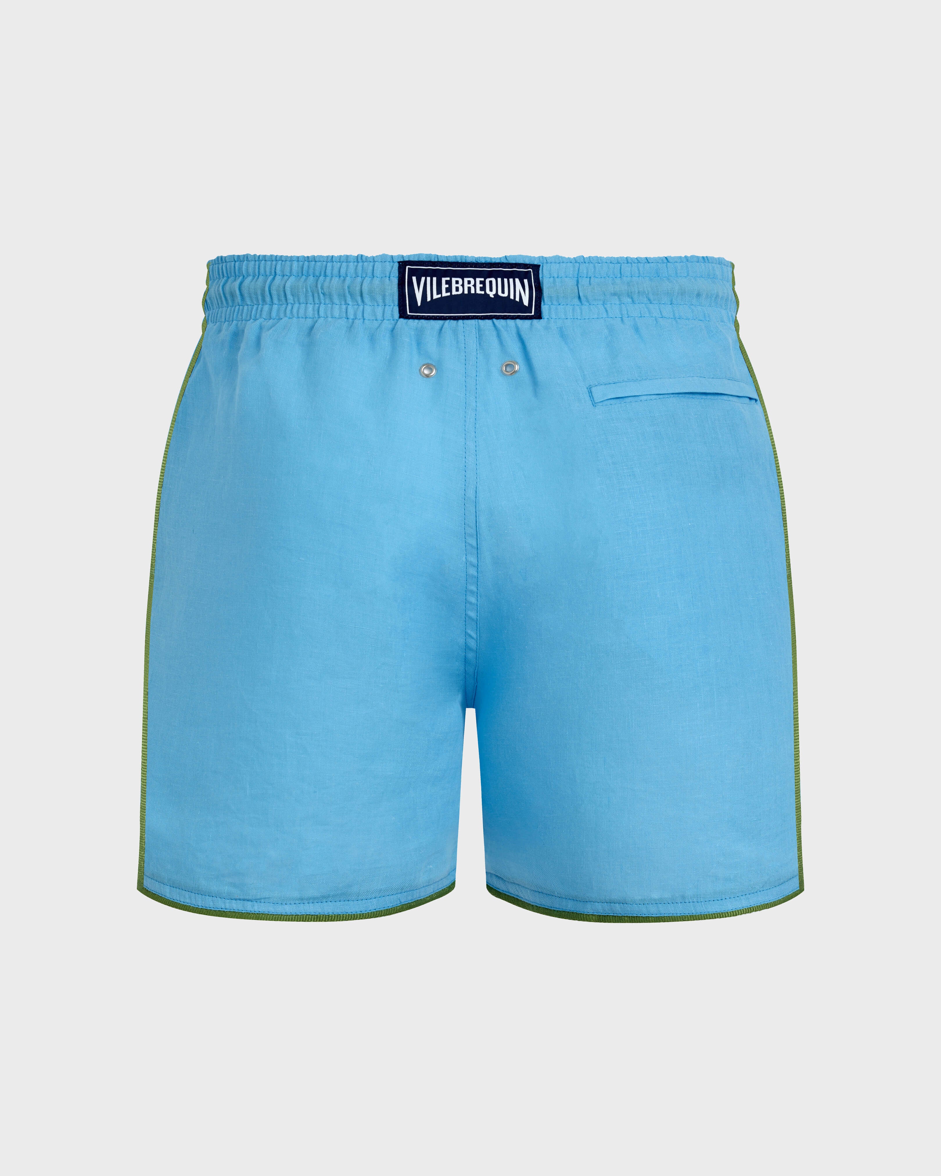 Linen Swim Shorts Solid - Blue topaz / Vilebrequin Online