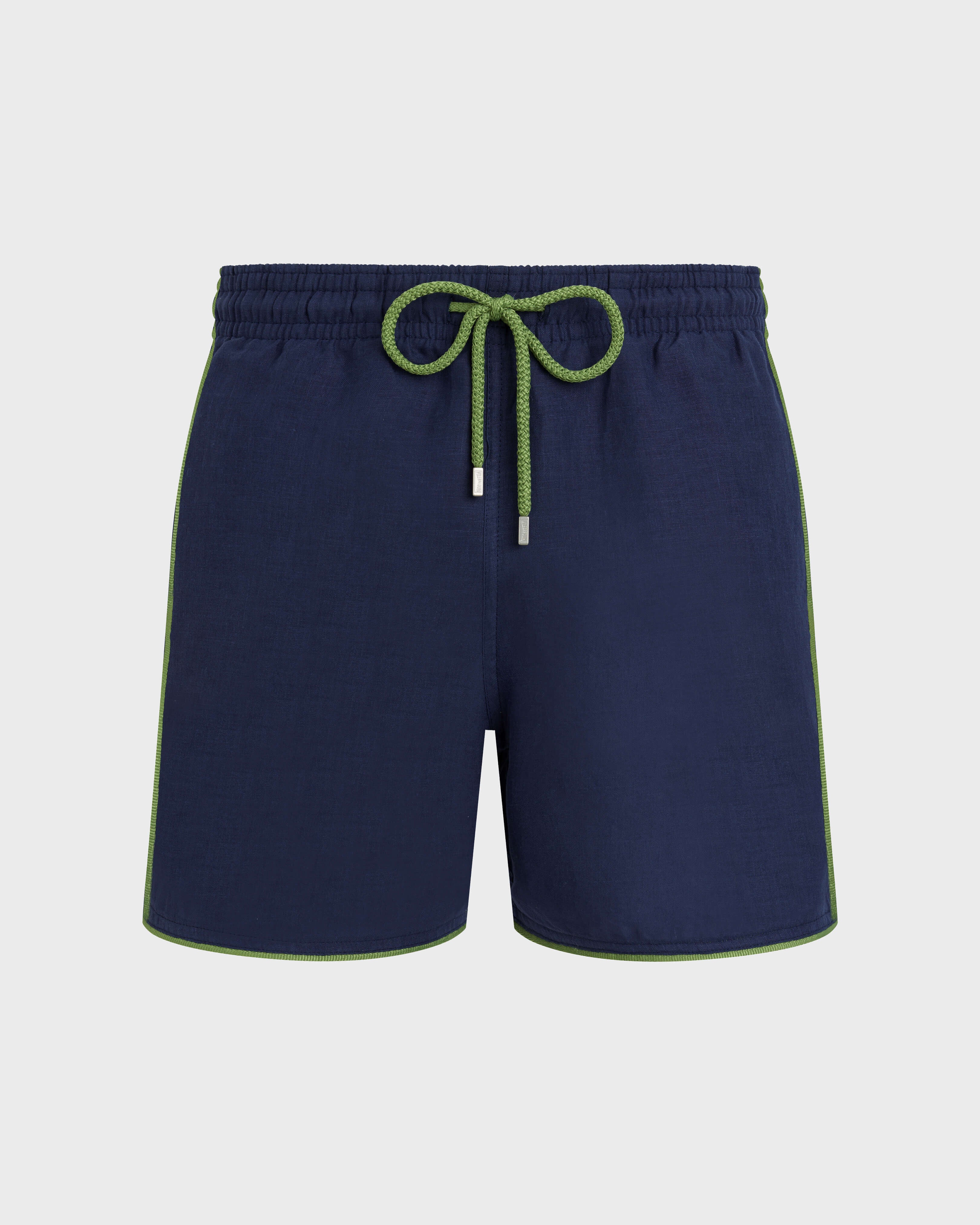 Linen Swim Shorts Solid - Blue Navy / Vilebrequin Sale
