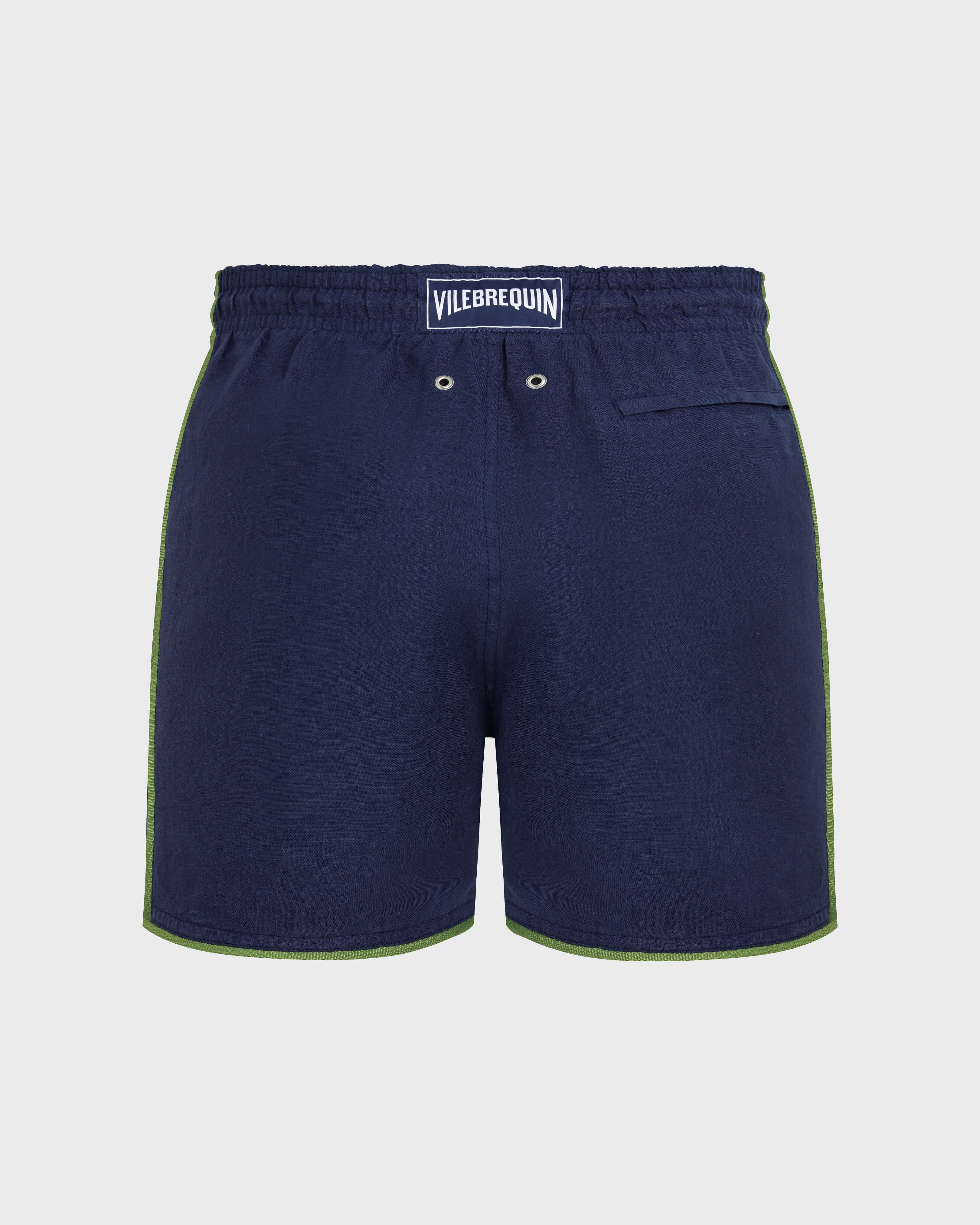Linen Swim Shorts Solid - Blue Navy / Vilebrequin Sale