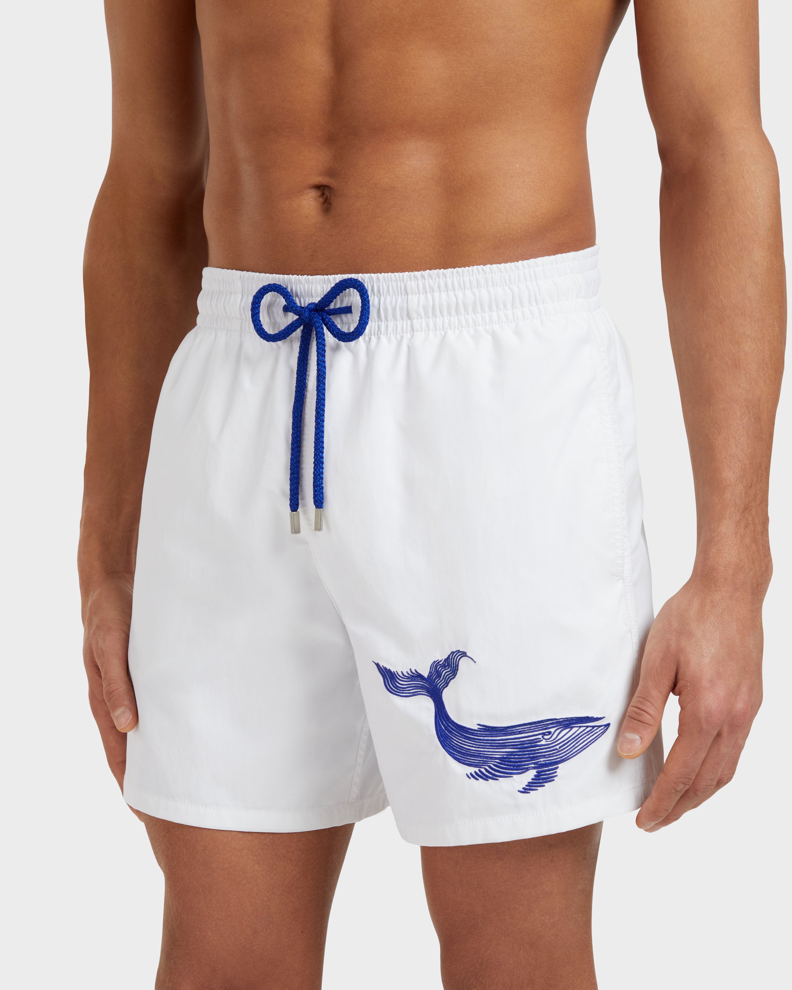 Swim Shorts Embroidered Whale - White / Vilebrequin For sale