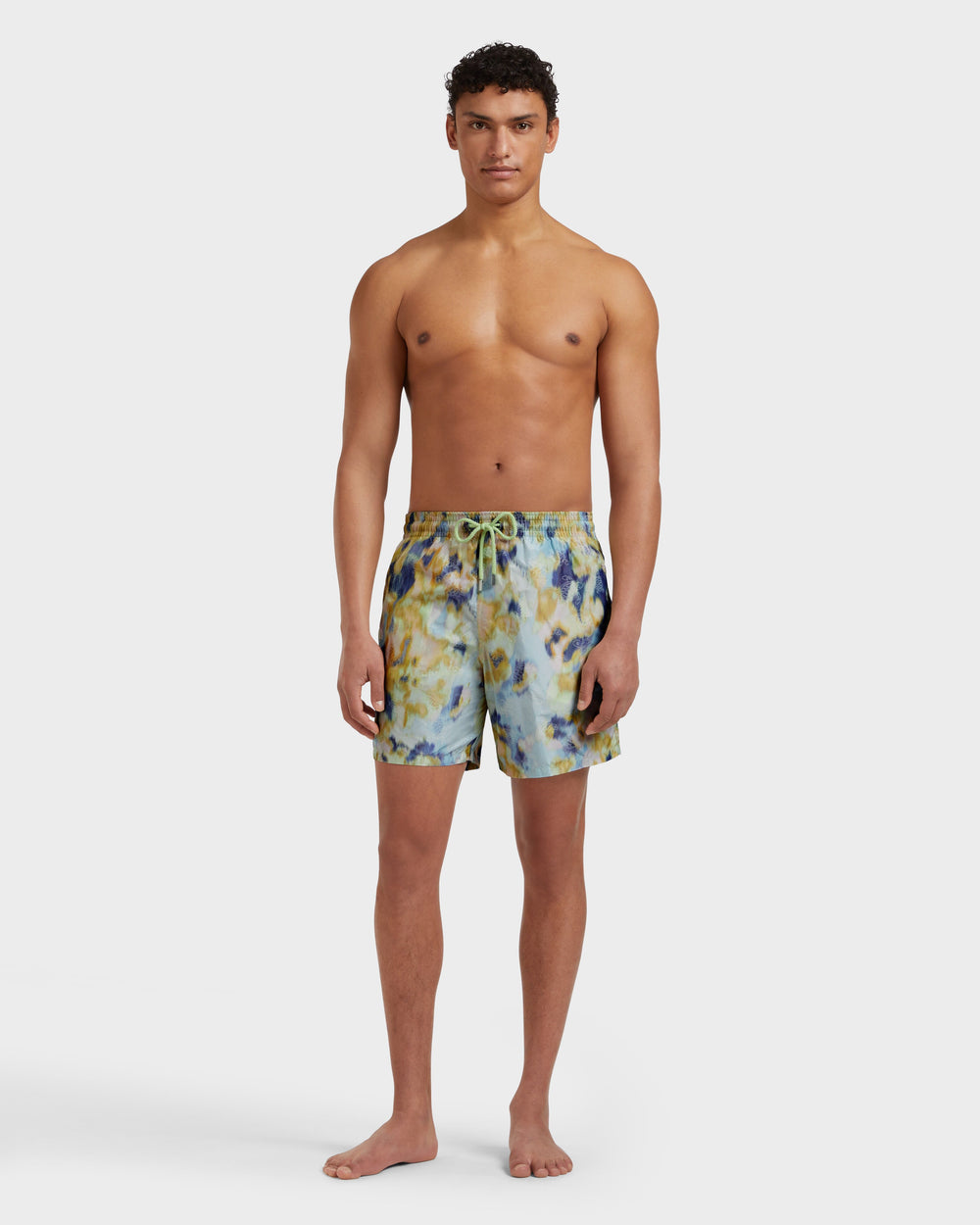 Silk Swim Shorts Blurred Nymphea - Green Macaroon / Vilebrequin On sale