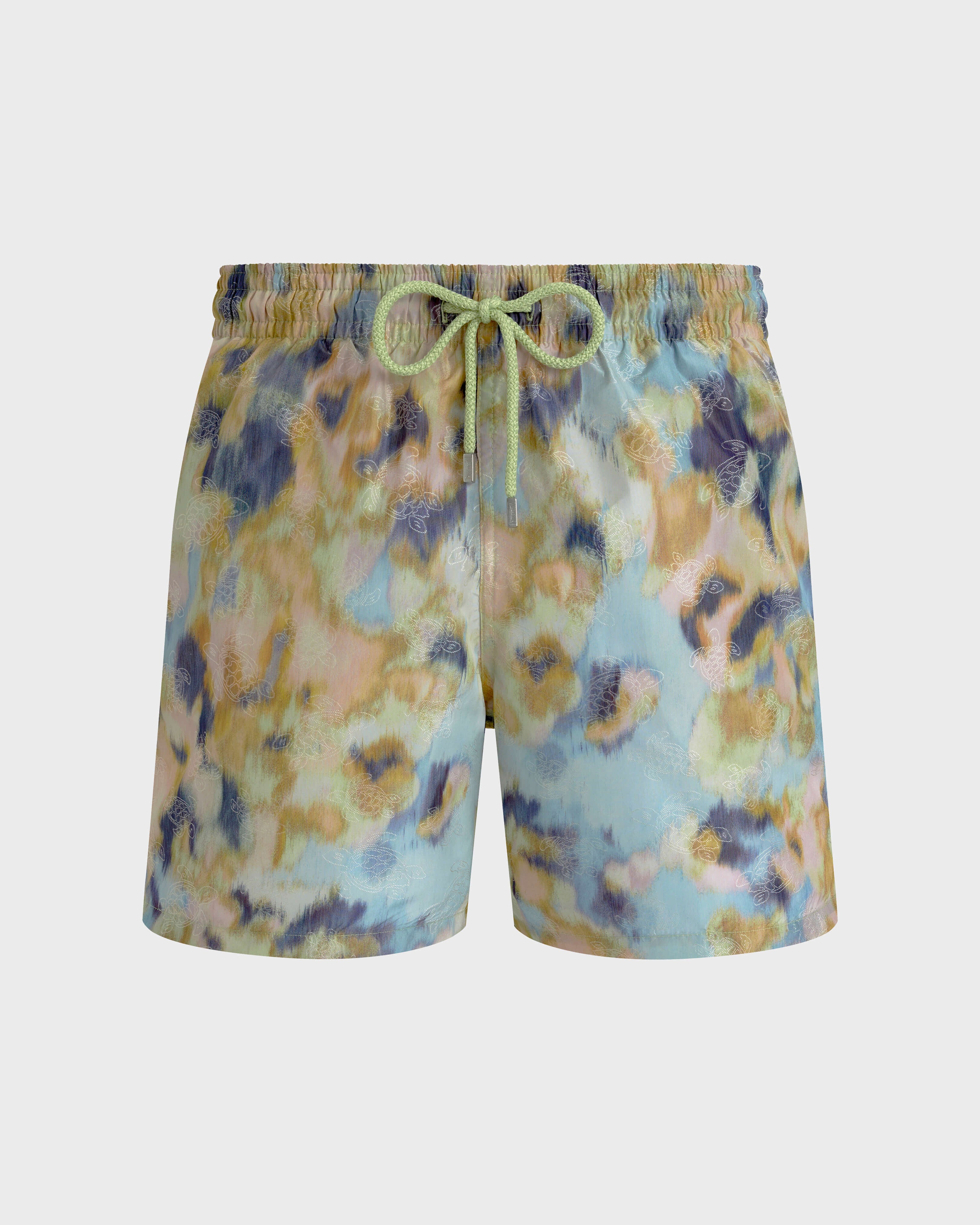 Silk Swim Shorts Blurred Nymphea - Green Macaroon / Vilebrequin On sale