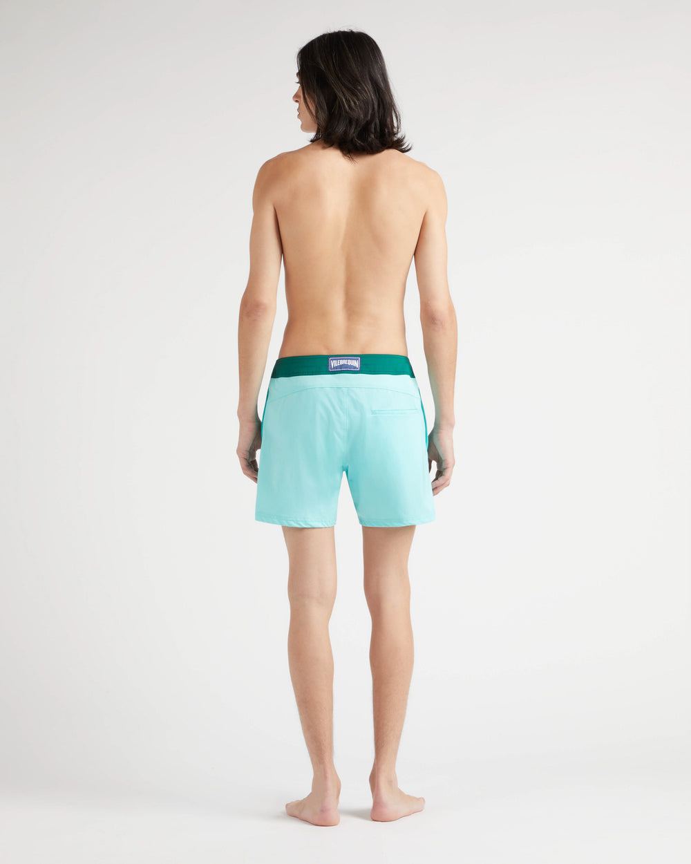 Stretch Swim Shorts Flat Belt Color Block - Blue Lagoon / Vilebrequin On sale