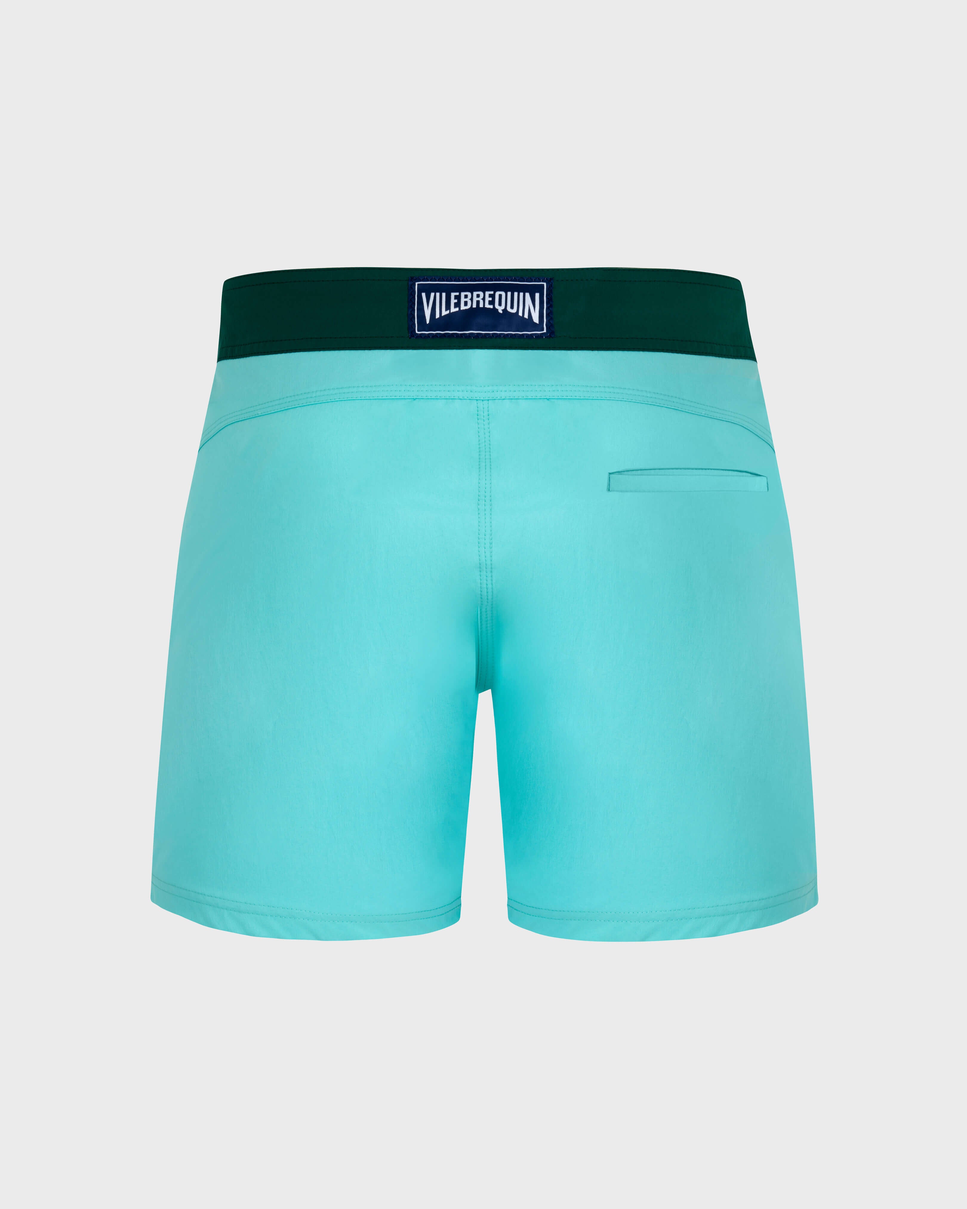 Stretch Swim Shorts Flat Belt Color Block - Blue Lagoon / Vilebrequin On sale