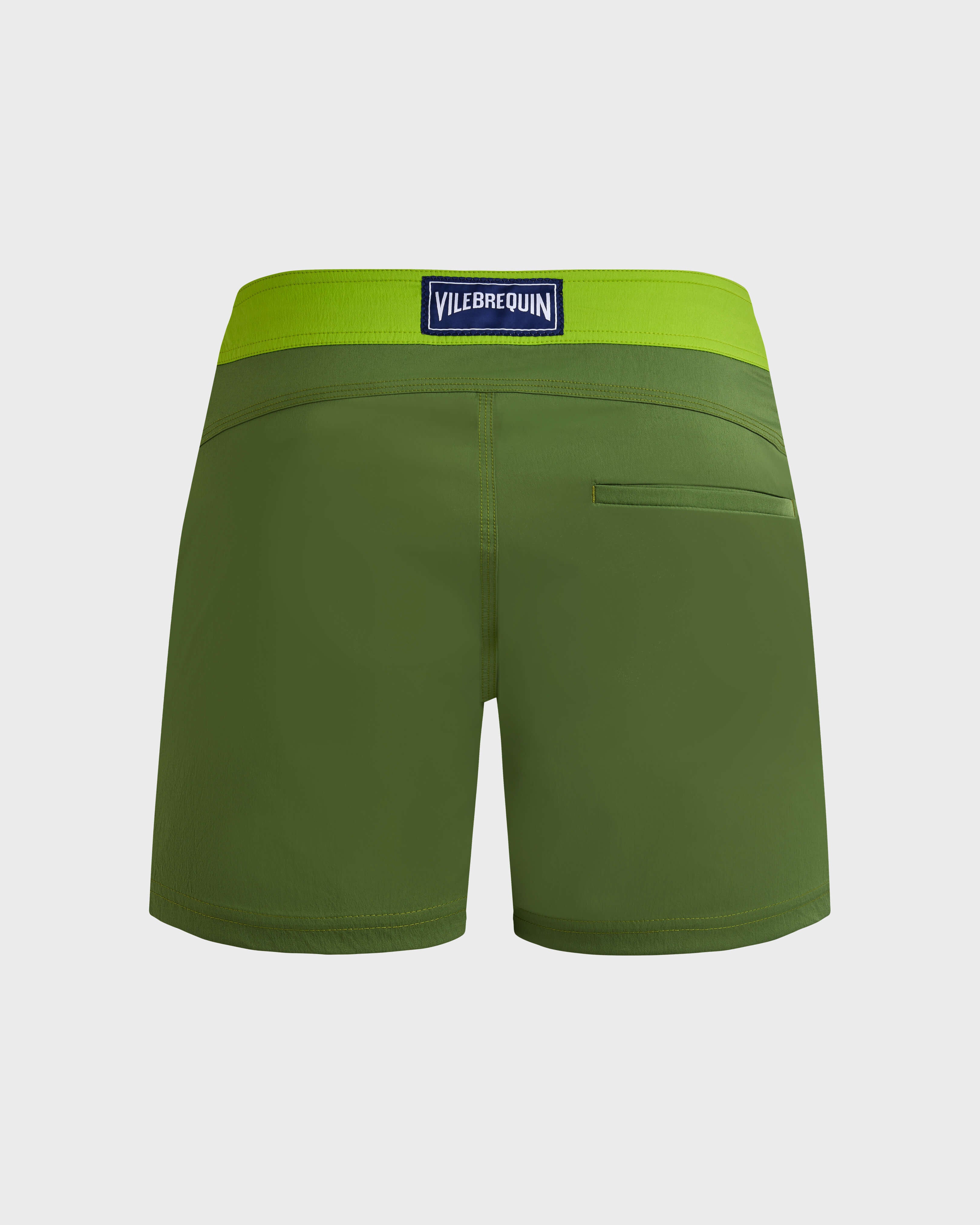 Stretch Swim Shorts Flat Belt Color Block - Green Camouplage / Vilebrequin Discount