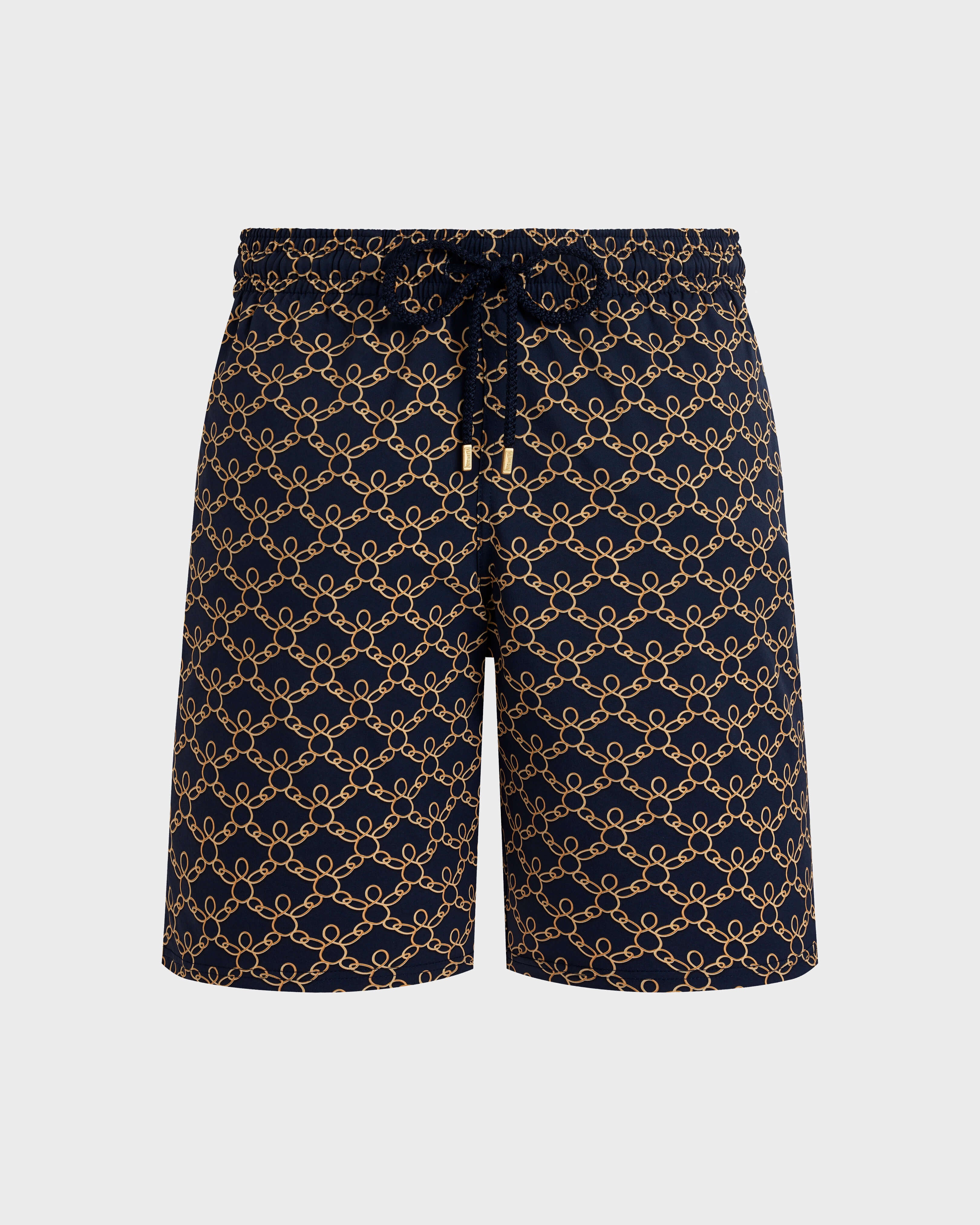 Long Stretch Swim Shorts Turtles Chain - Blue Navy / Vilebrequin US